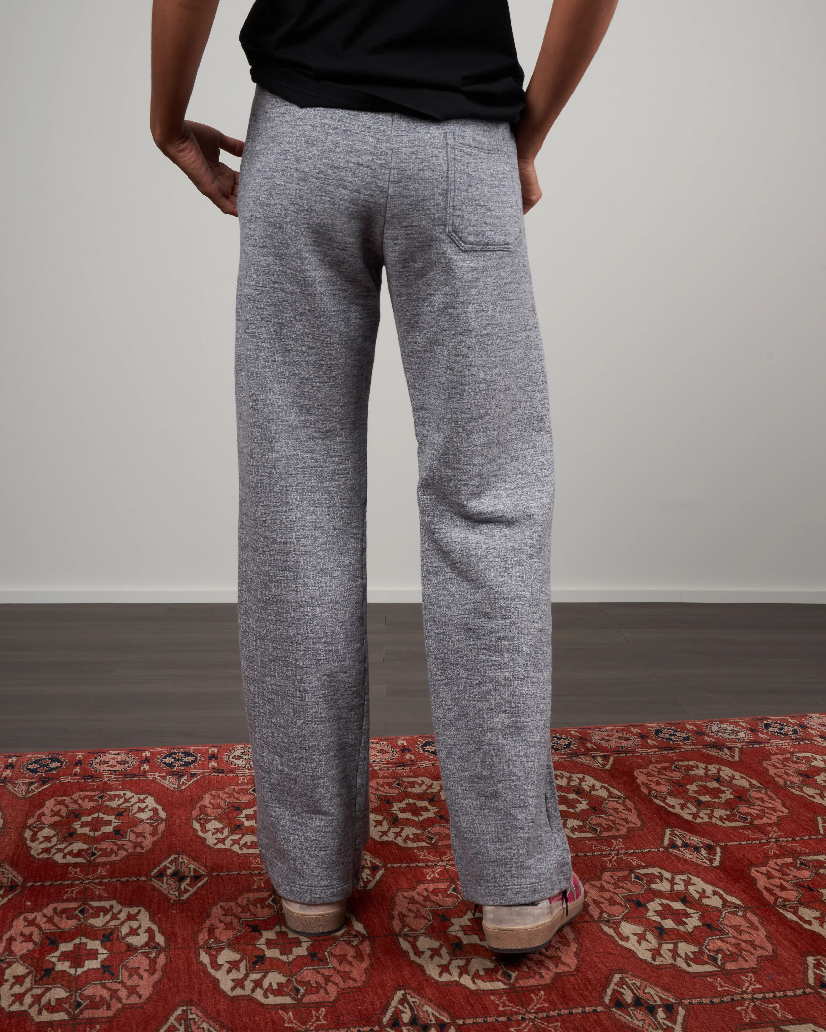 wide leg joggings - medium grey melange/gold - Image 3