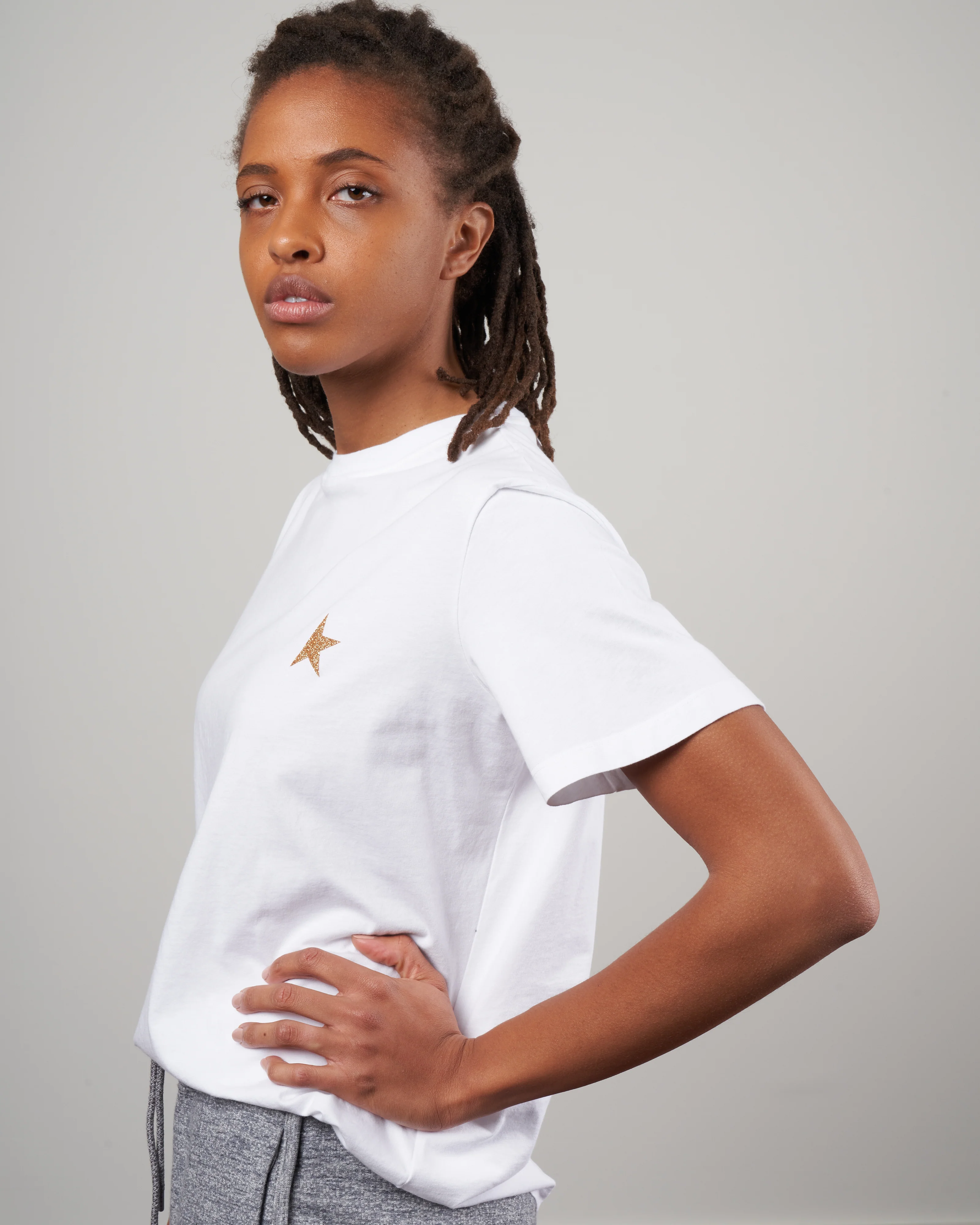 star w's regular t-shirt - white / gold - Image 2