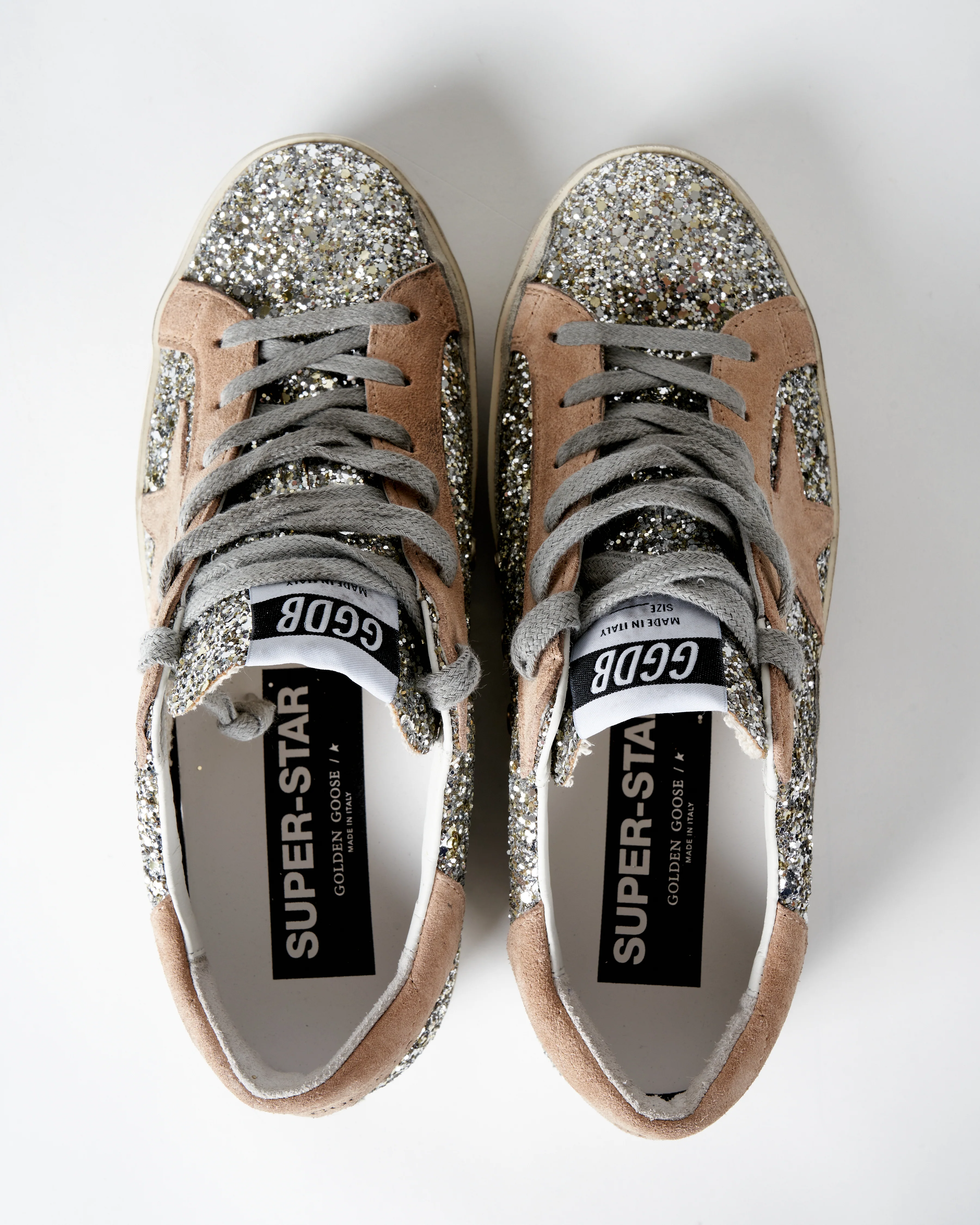 super-star glitter sneaker - platinum/beige - Image 3