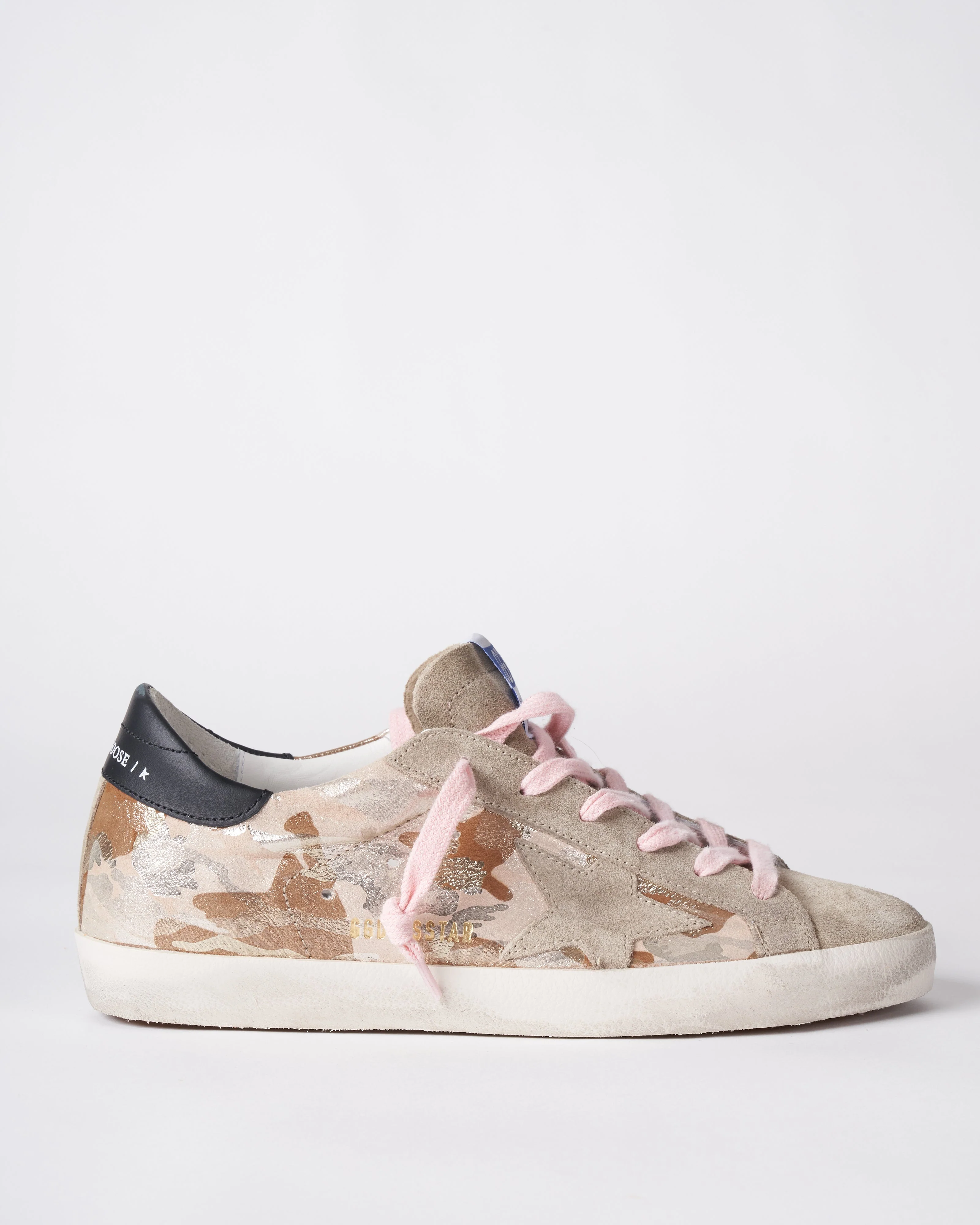 super-star laminated camouflage print leather suede toe and star leather heel - ice grey camu/taupe/black - Image 2