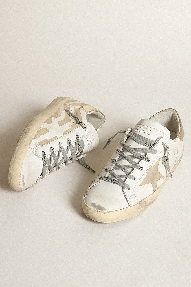 super-star lasercut flag and star suede toe - white/brown/platinum - Image 2
