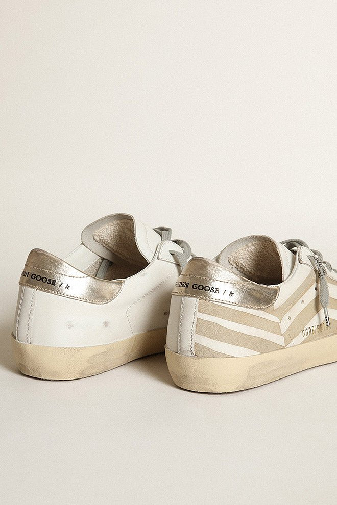 super-star lasercut flag and star suede toe - white/brown/platinum - Image 4