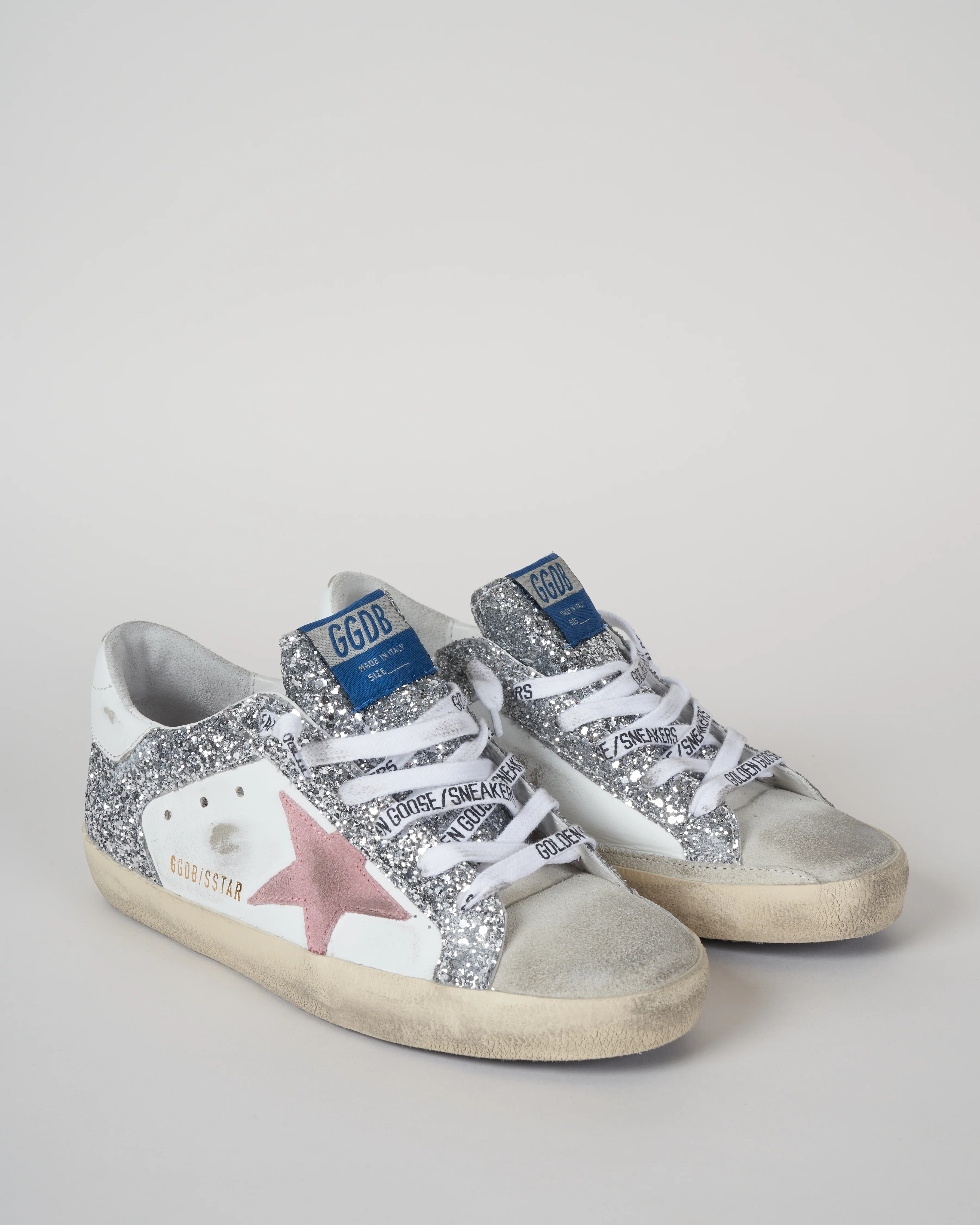super-star leather and glitter sneaker - ice/white/silver/pink - Image 2