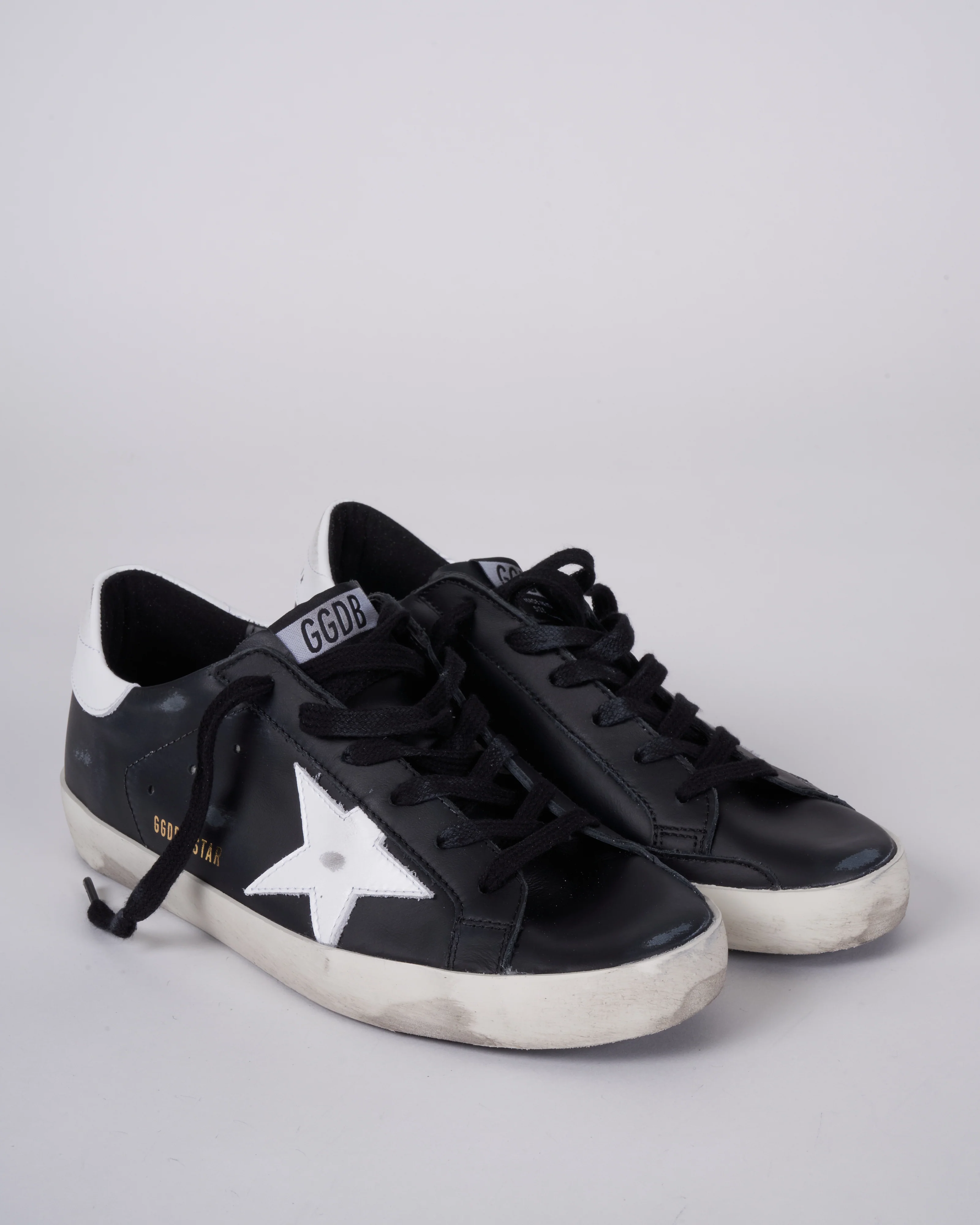 super-star leather upper shiny leather star and heel - black/white - Image 2