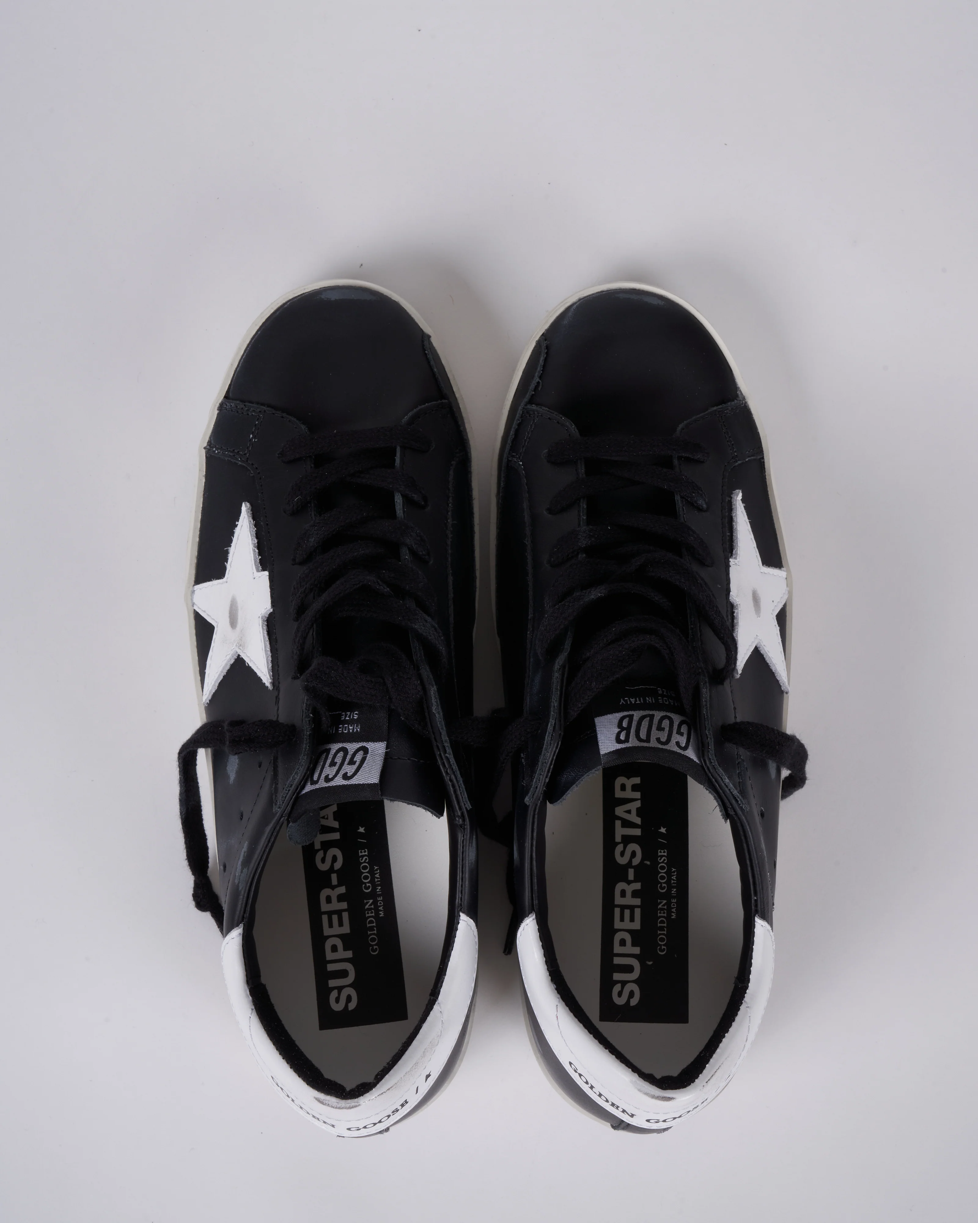 super-star leather upper shiny leather star and heel - black/white - Image 3