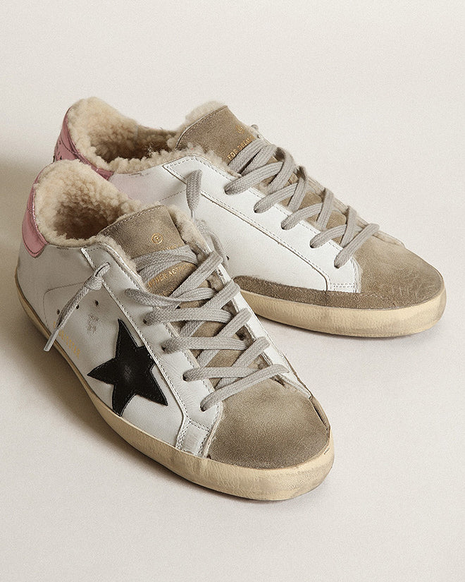 super-star leather with suede toe and shearling lining - white/ice/black/pink - Image 2
