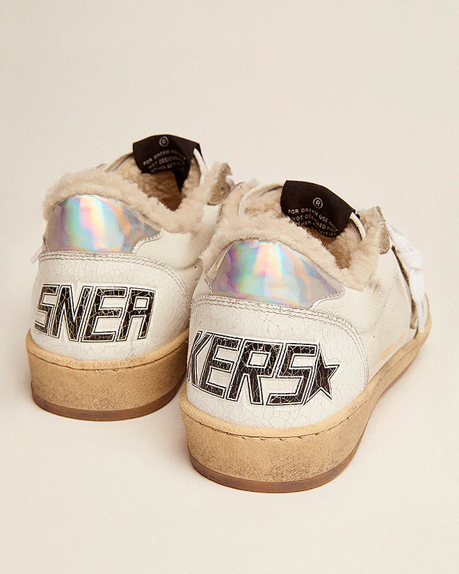 super-star leather with suede toe and shearling lining - white/ice/black/pink - Image 4