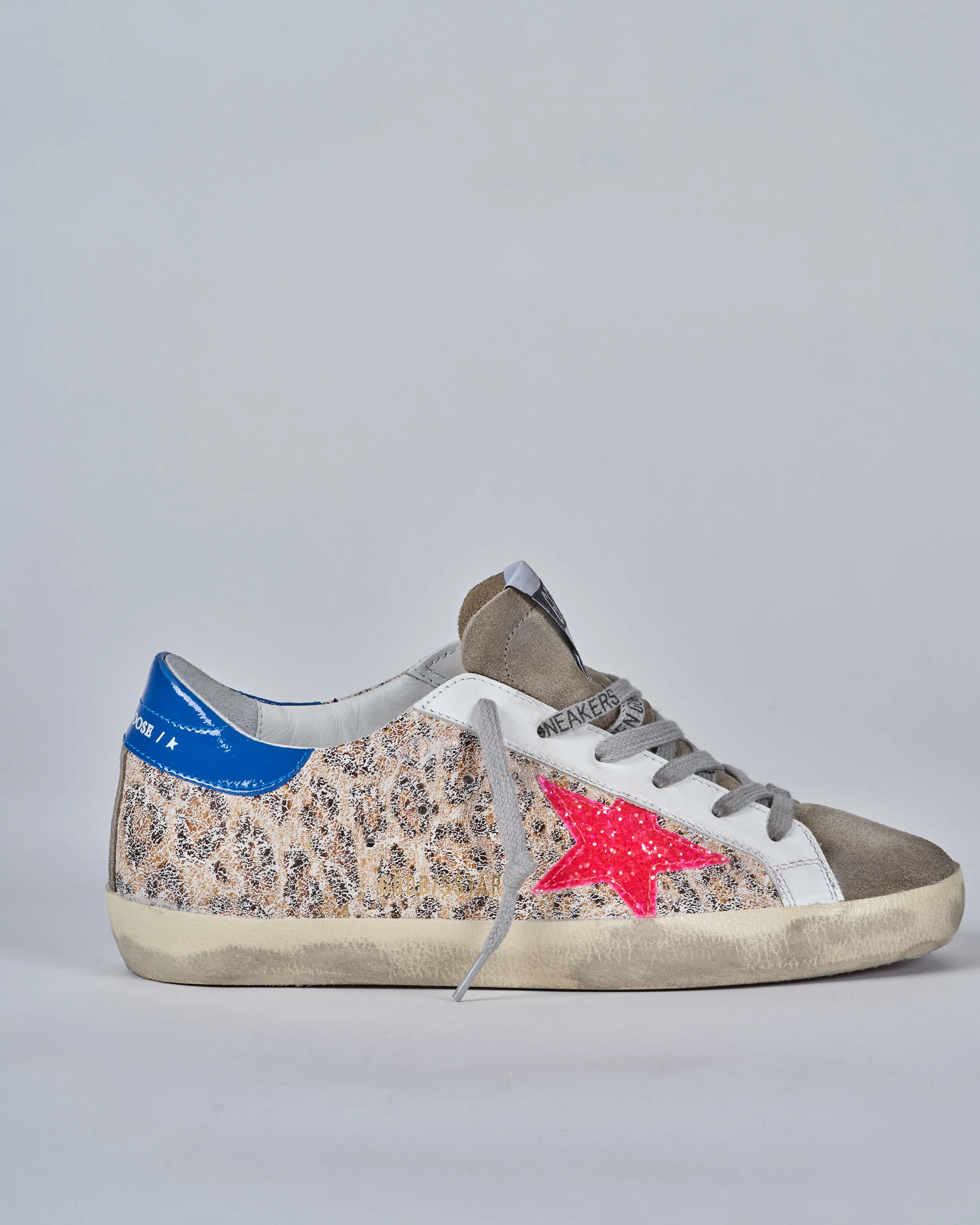 super-star leo suede upper glitter star naplack heel