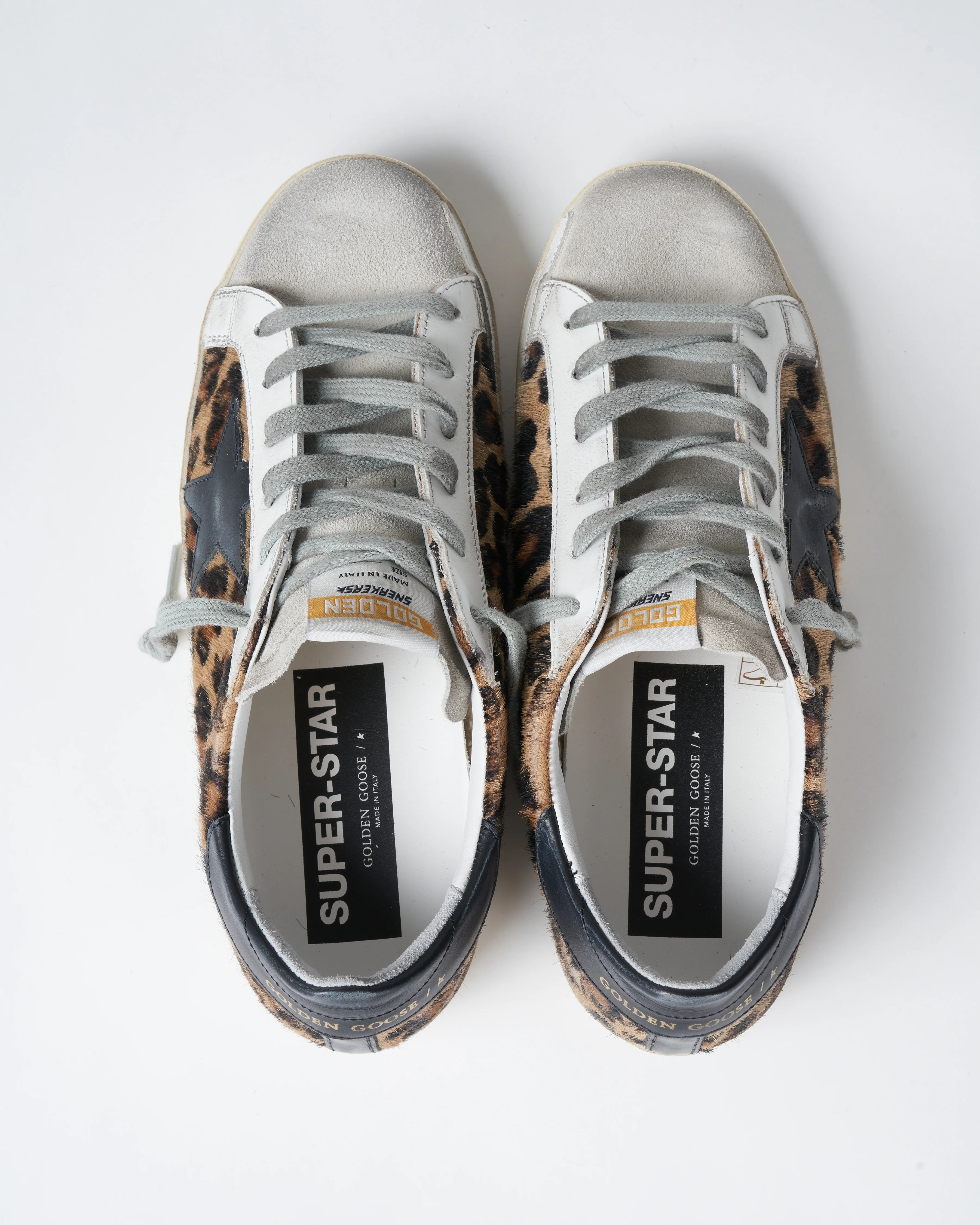 super-star leopard horsy quarter leather star and heel - beige brown leo/ice/black - Image 3