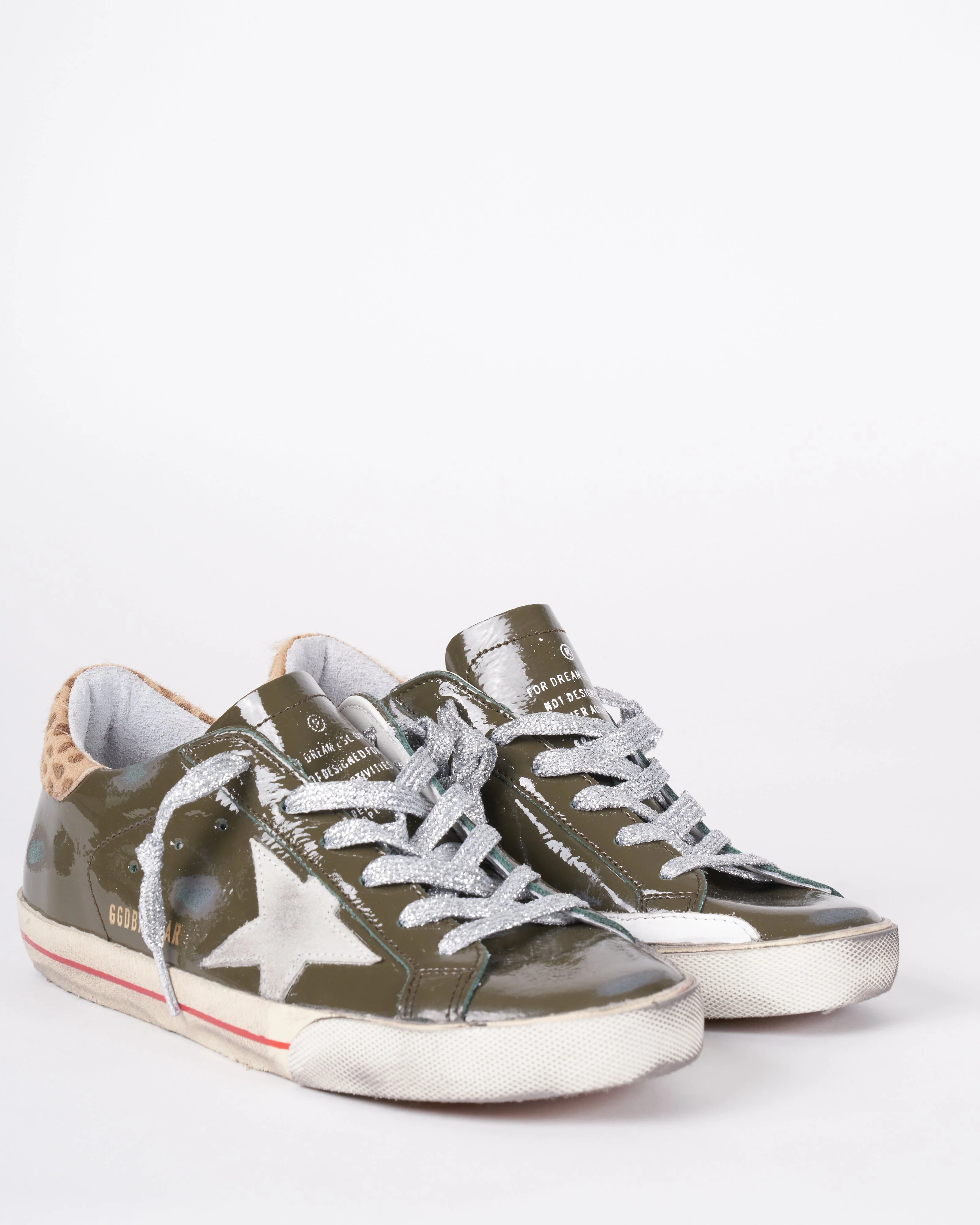 super-star naplack upper suede star leopard horsy heel - forest green/ice/cream light brown giraffe - Image 2