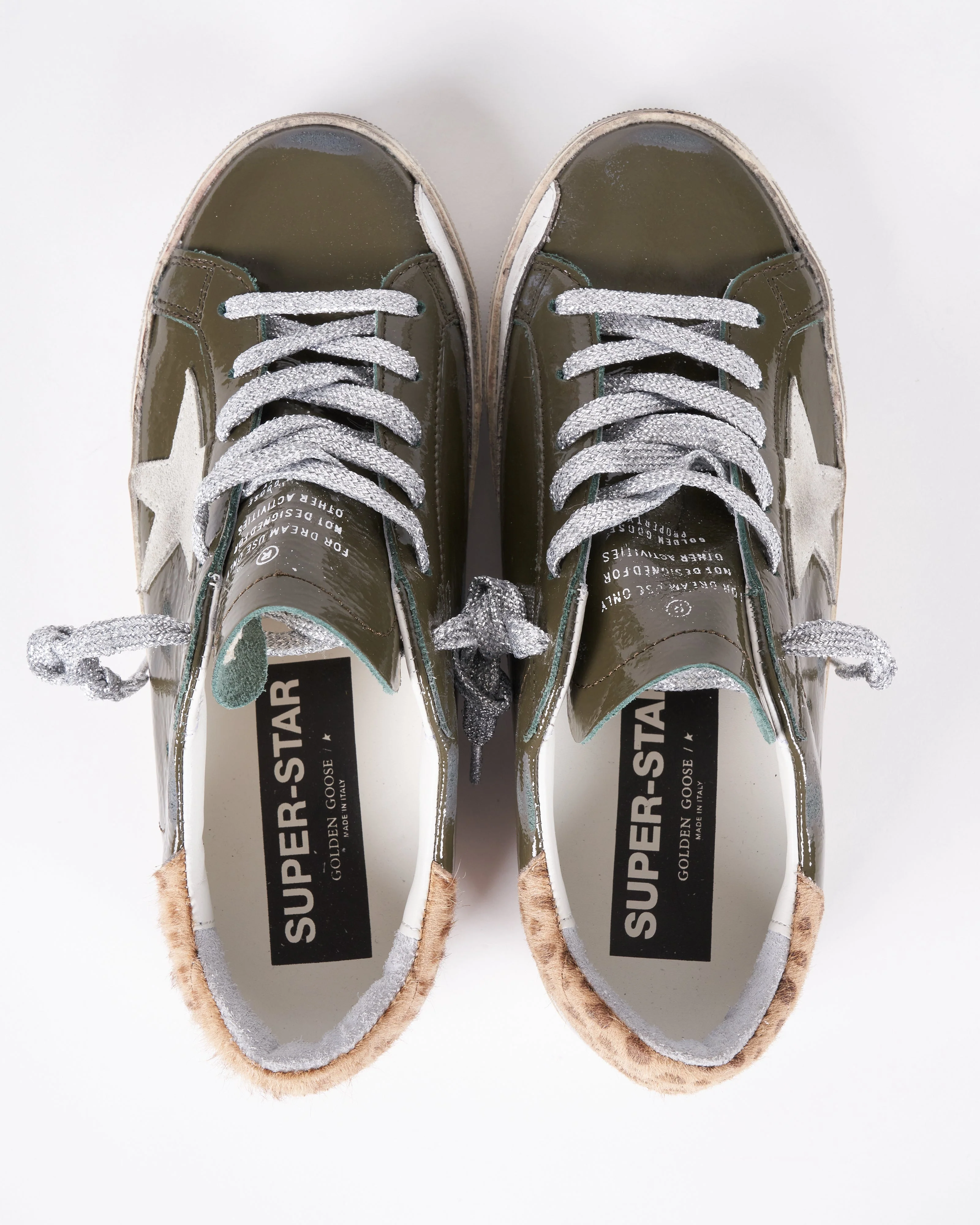 super-star naplack upper suede star leopard horsy heel - forest green/ice/cream light brown giraffe - Image 3