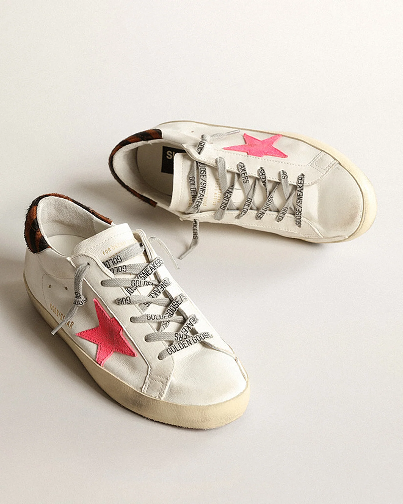 super-star nappa with suede star and zebra horsy heel - creamy white/fluo red/black brown zebra - Image 2