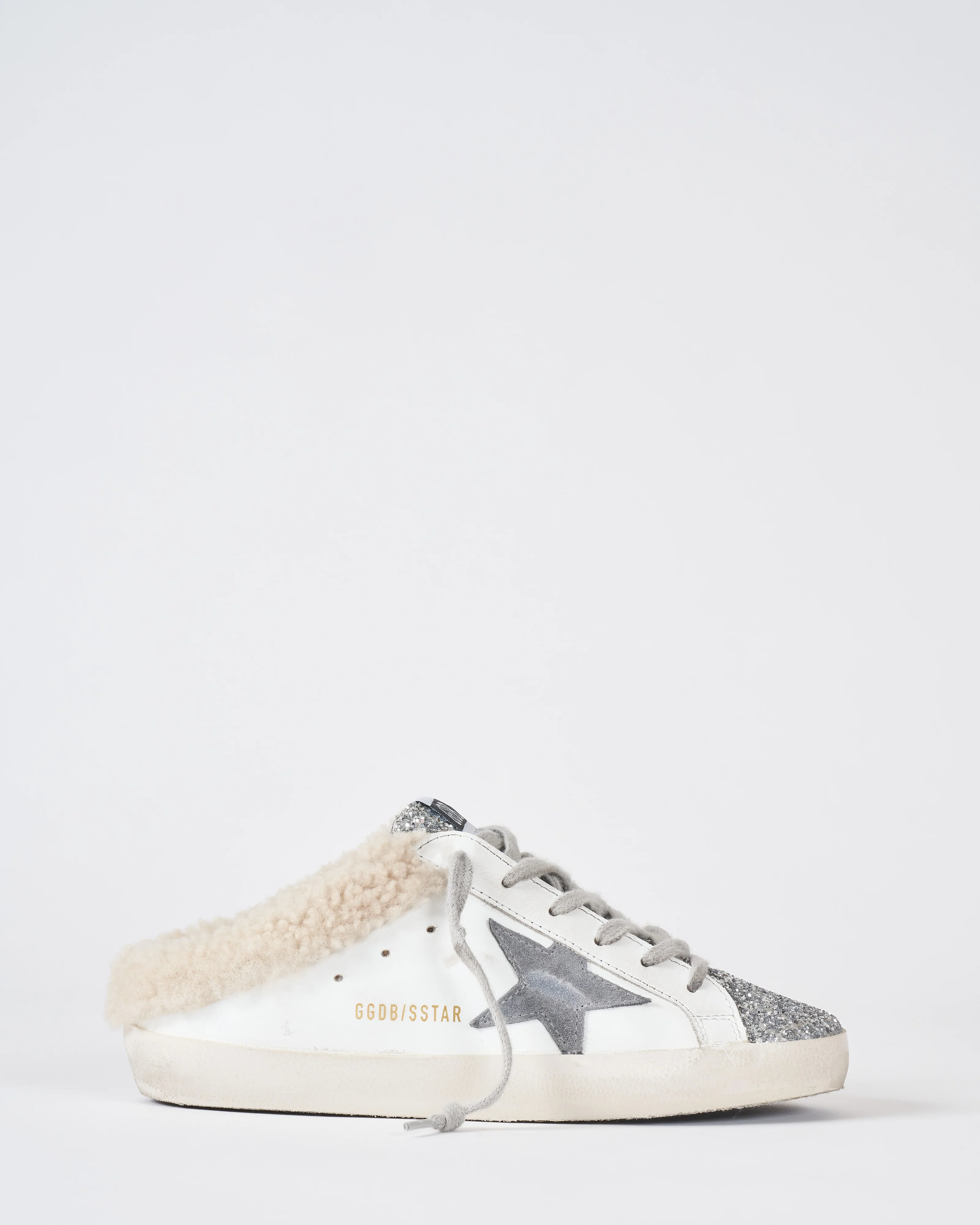 super-star sabot leather upper glitter toe suede star shearling lining - Image 2