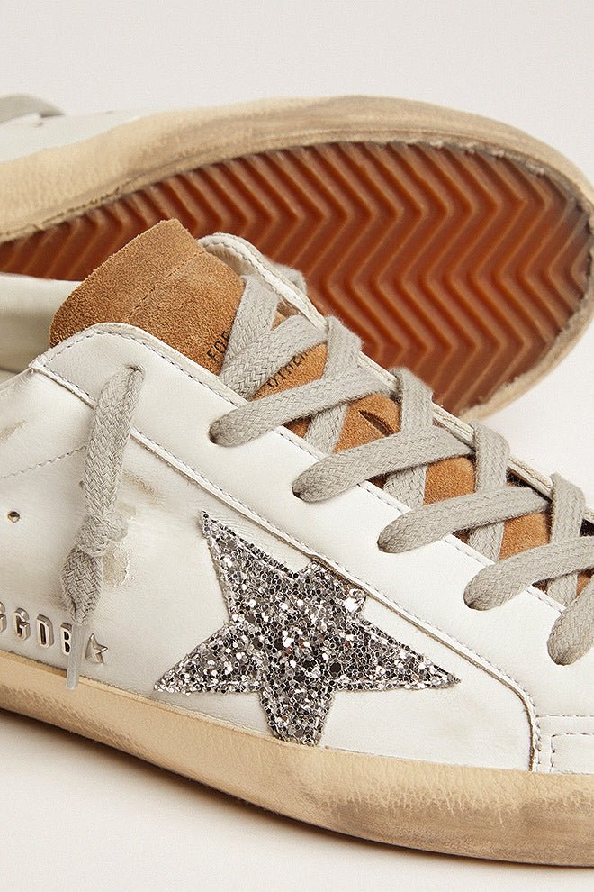super-star suede star glitter heel - white/tobacco/silver/taupe - Image 3