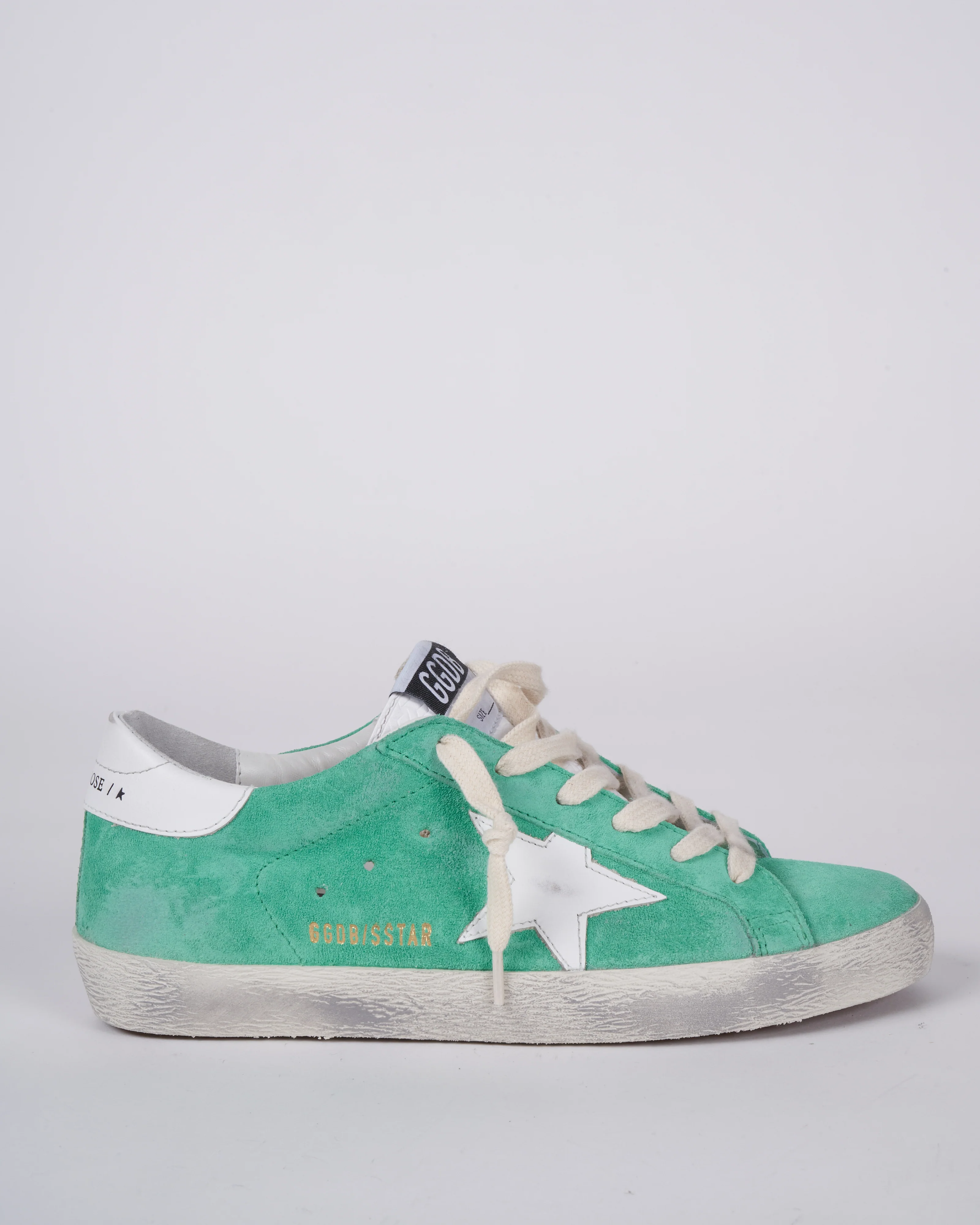 super-star suede upper high frequency tongue leather star and heel - aquamarine/white 35774 - Image 3