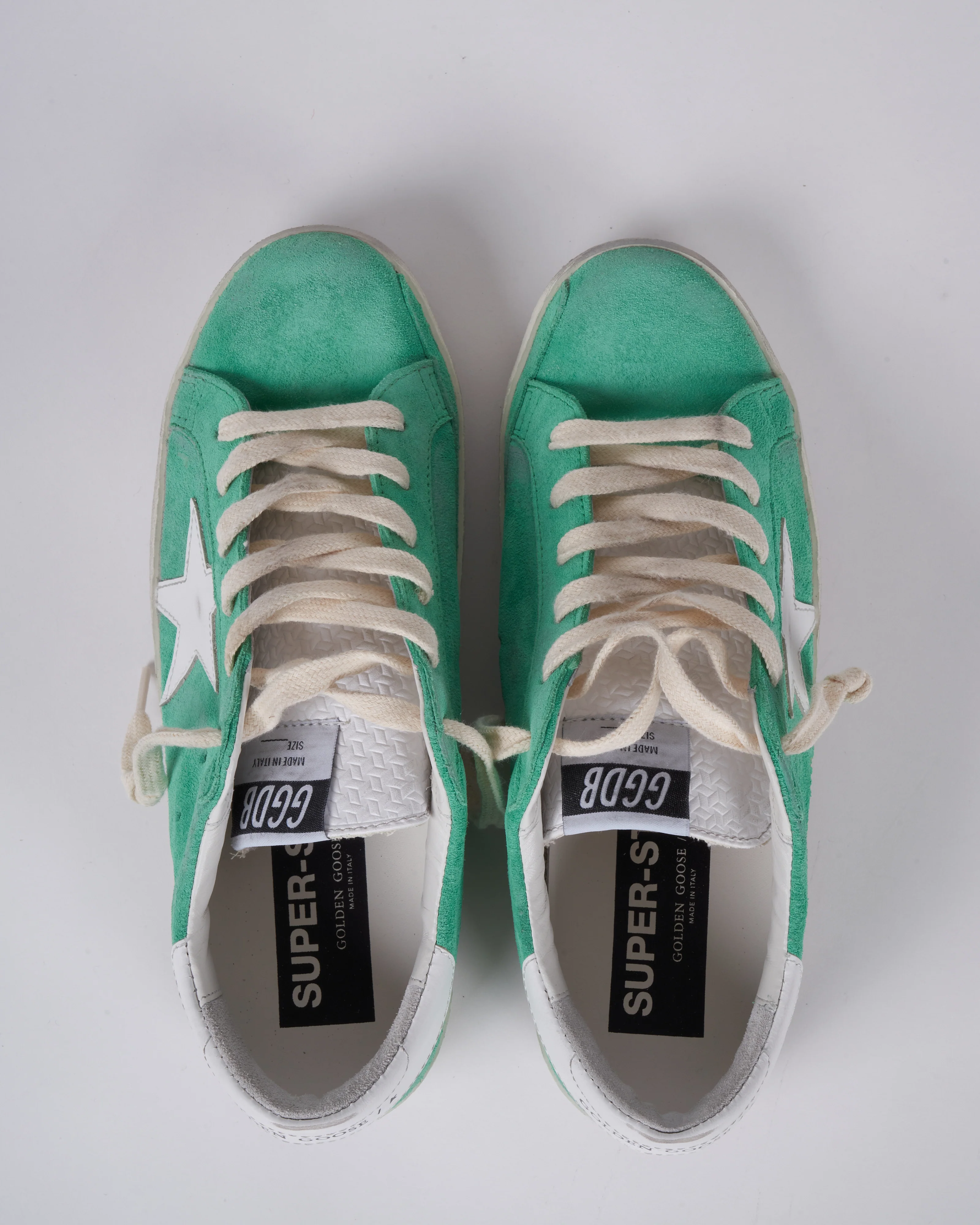super-star suede upper high frequency tongue leather star and heel - aquamarine/white 35774 - Image 4