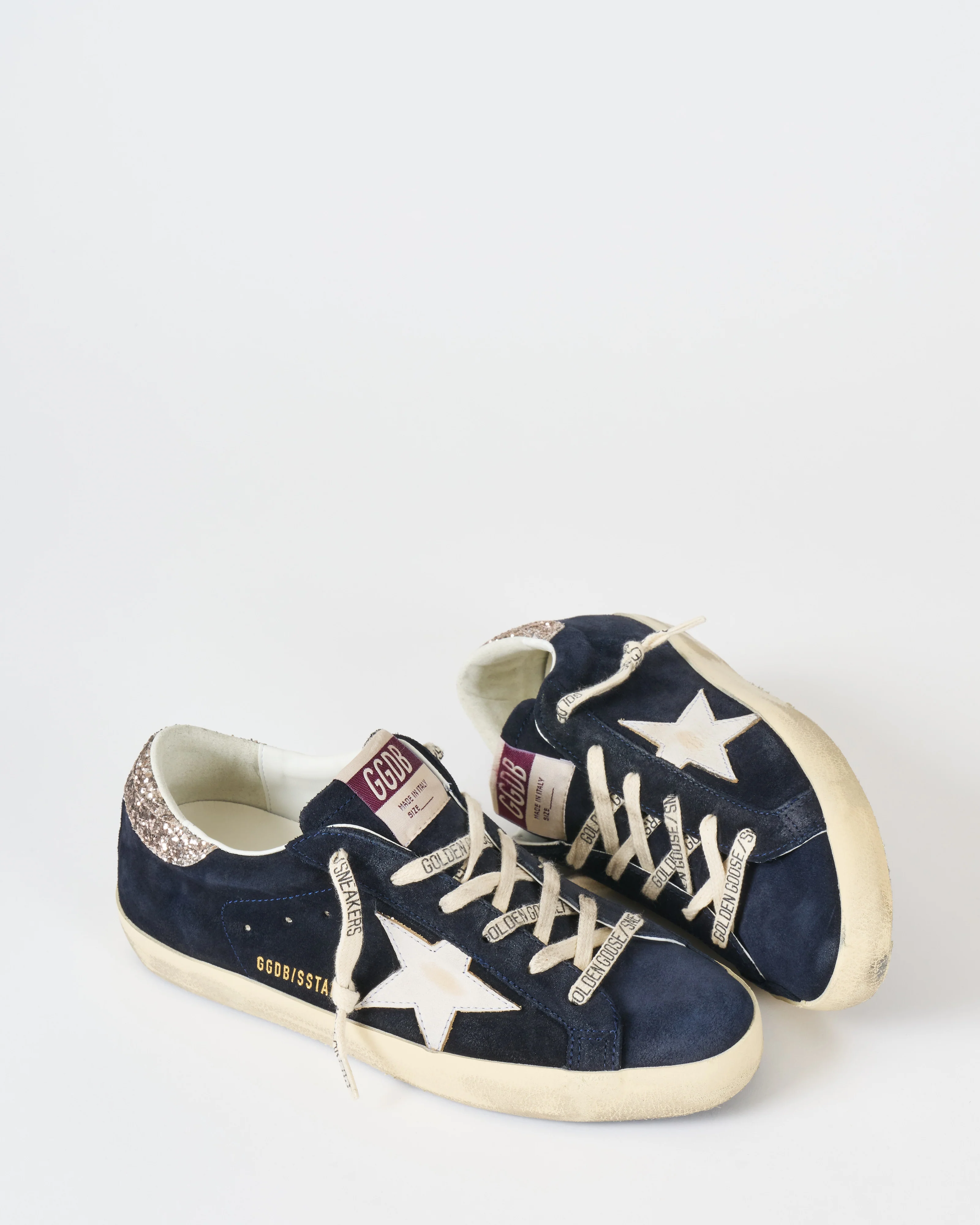 super-star suede upper leather star glitter heel - Image 5