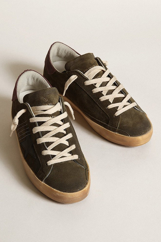 super-star suede with stitching on quarter leather star - green/black/bordeaux - Image 3
