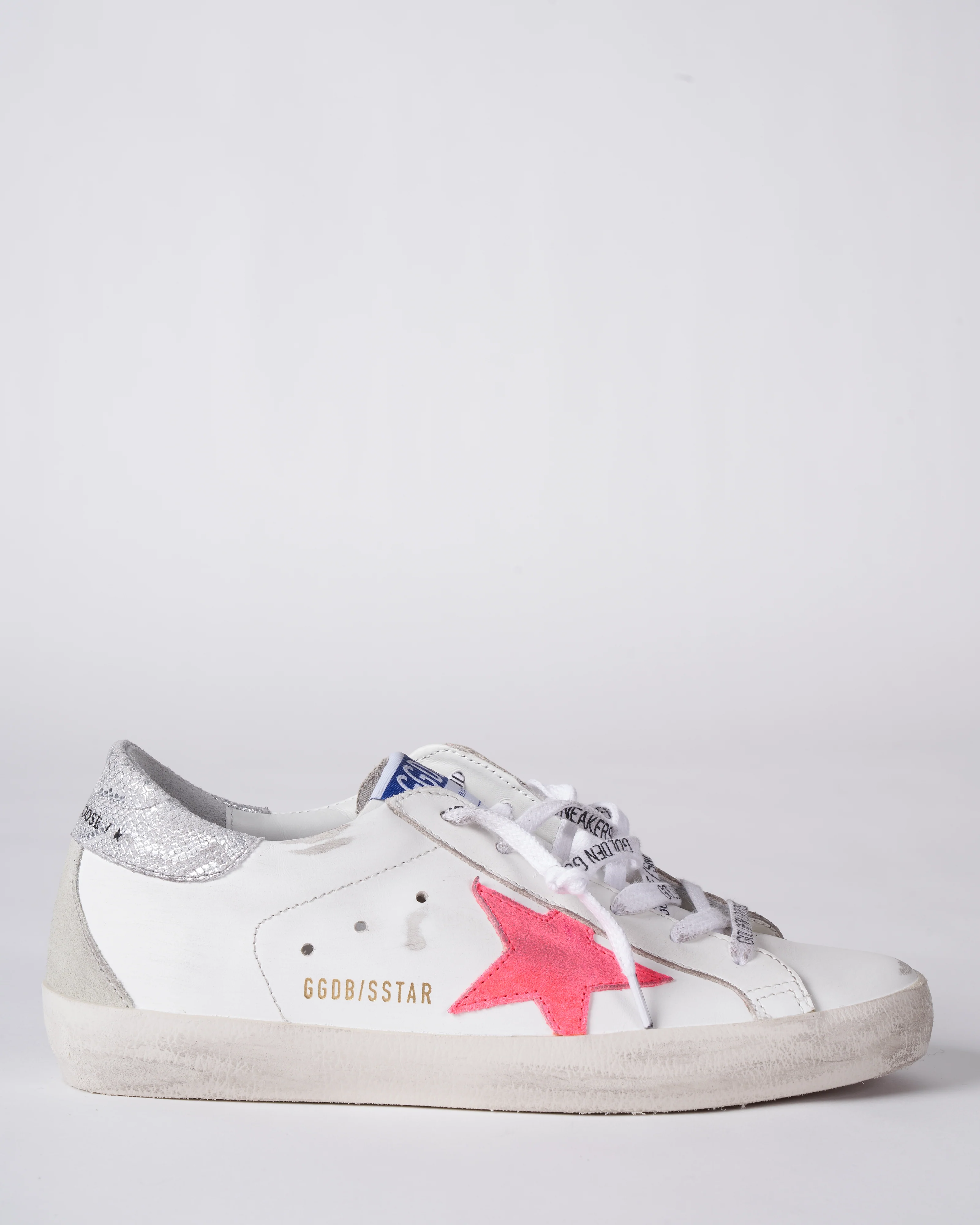 super-star with spur leather upper suede star and spur laminated phyton print leather heel - white/lobster fluo/ice/silver 10887 - Image 2