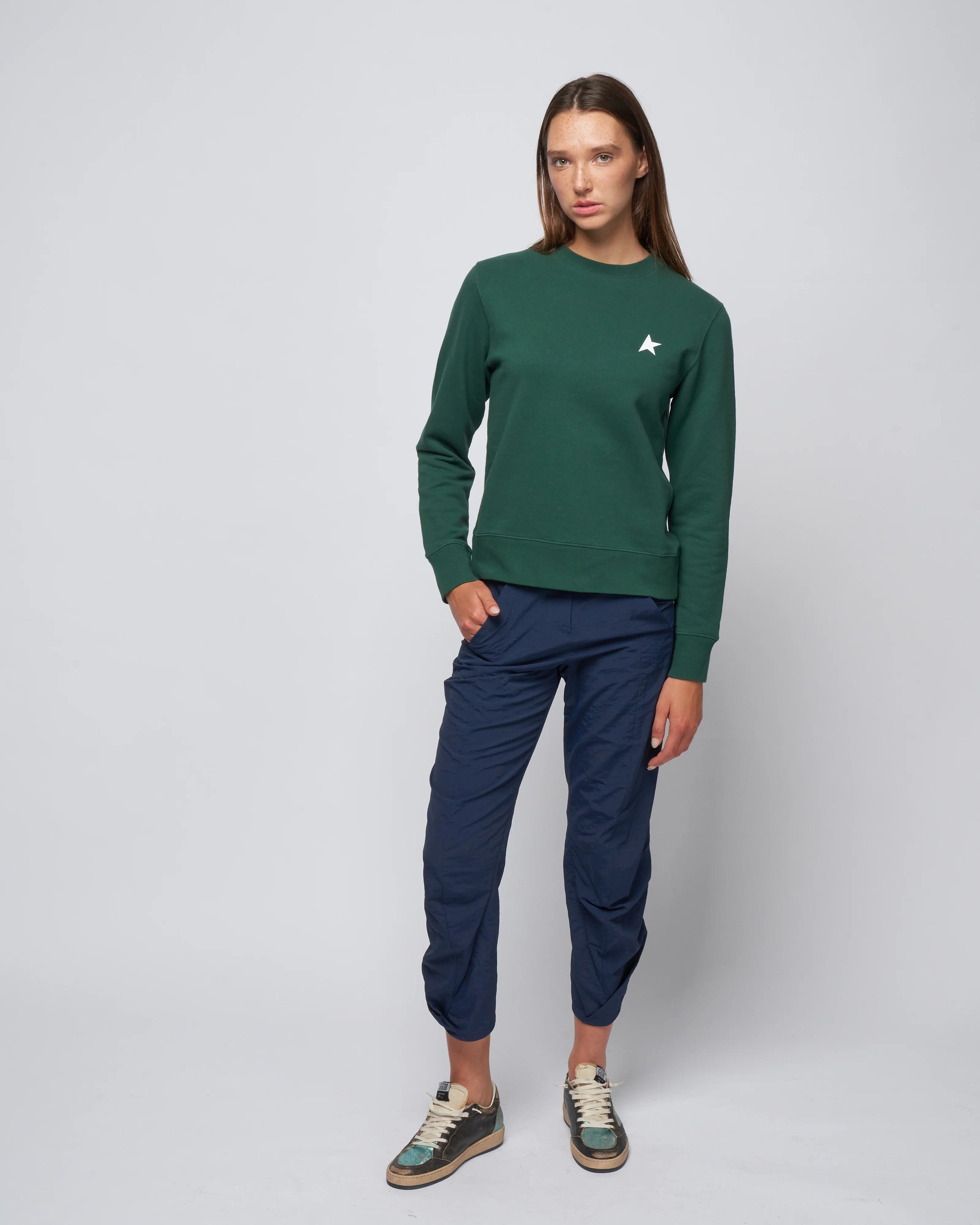 sweatshirt athena regular crewneck - bright green/ white - Image 2