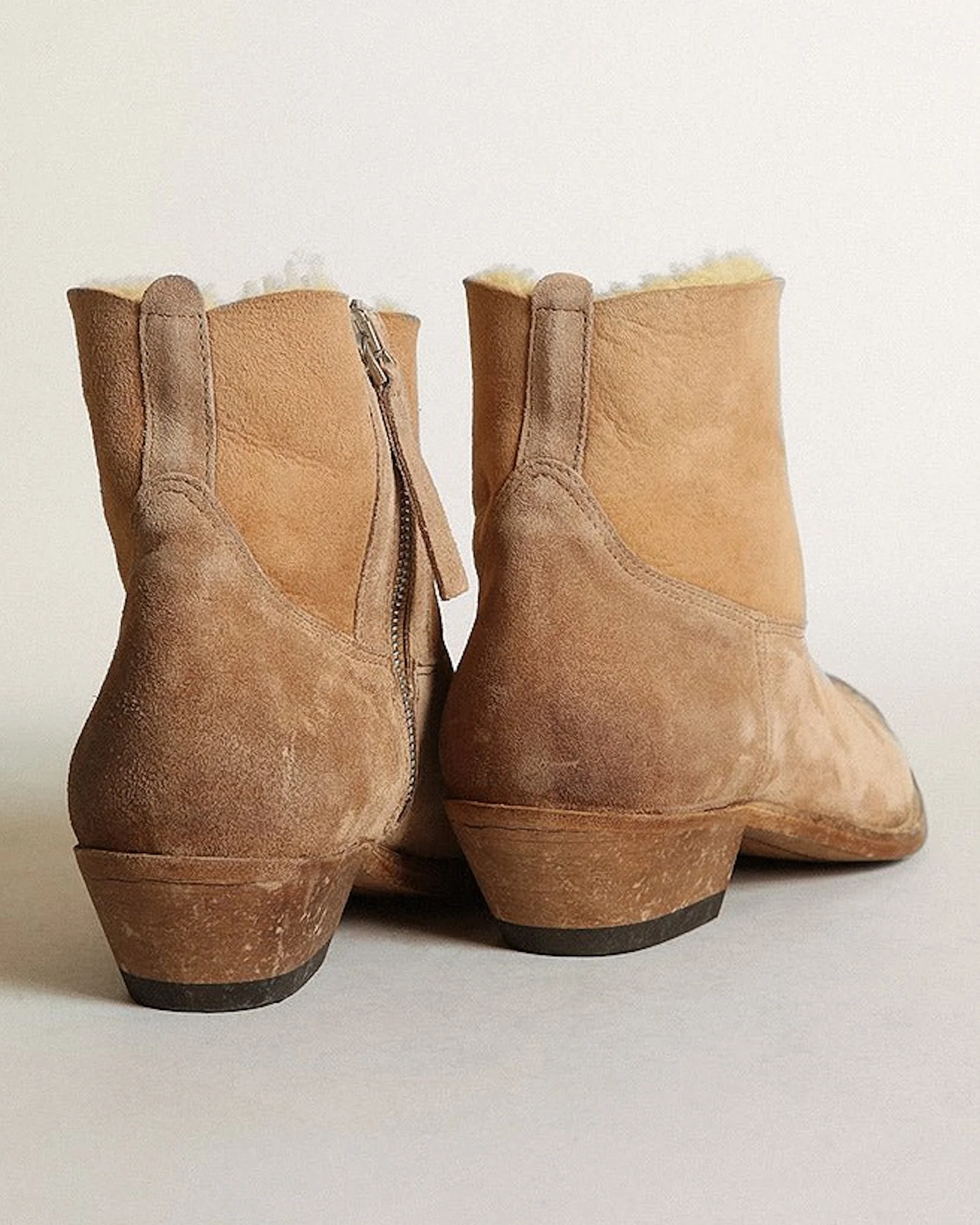 young suede upper shearling lining - tobacco/cream - Image 4