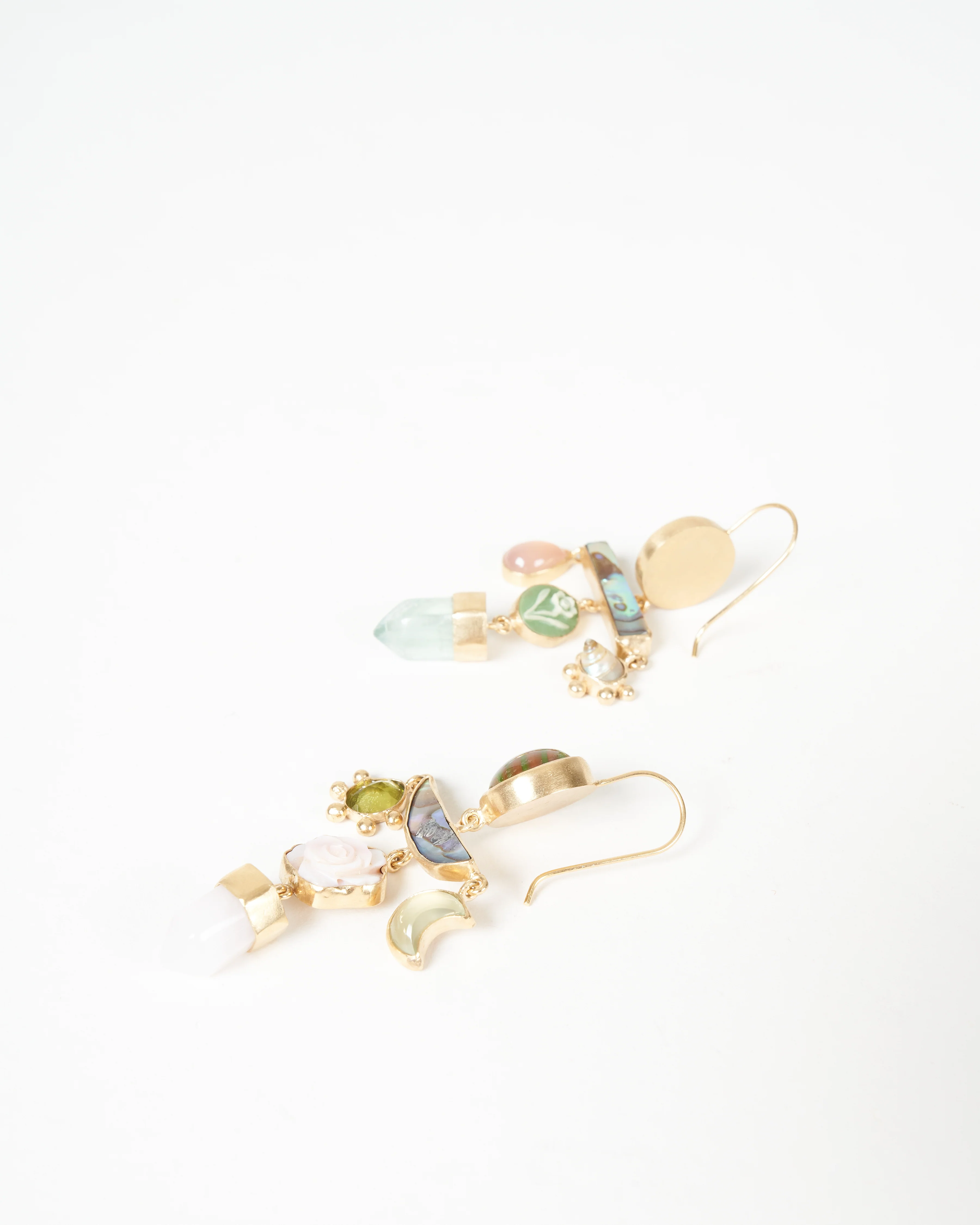 balance drop earring - green and pink - Image 3