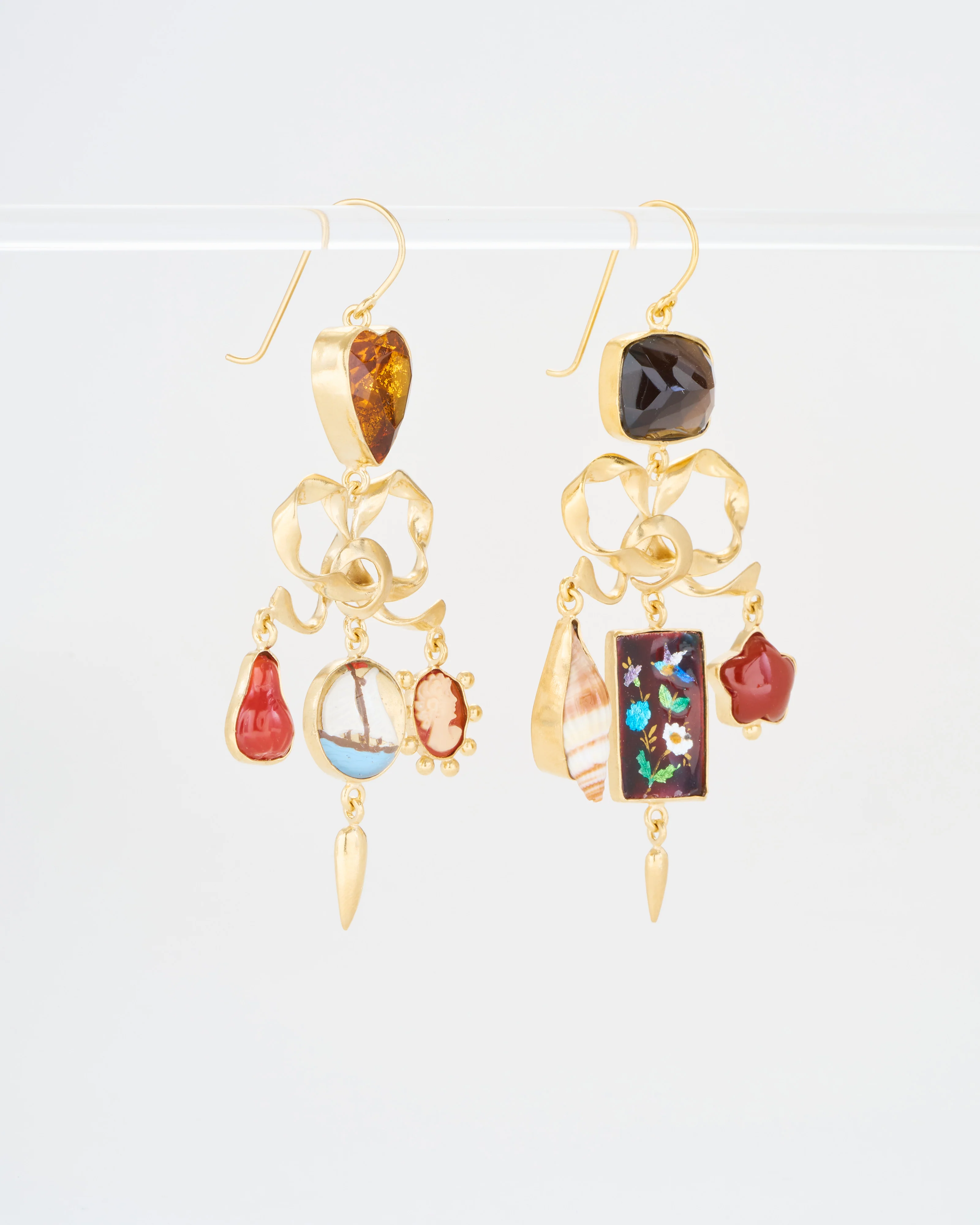 bow charm balance drop earrings - Image 3