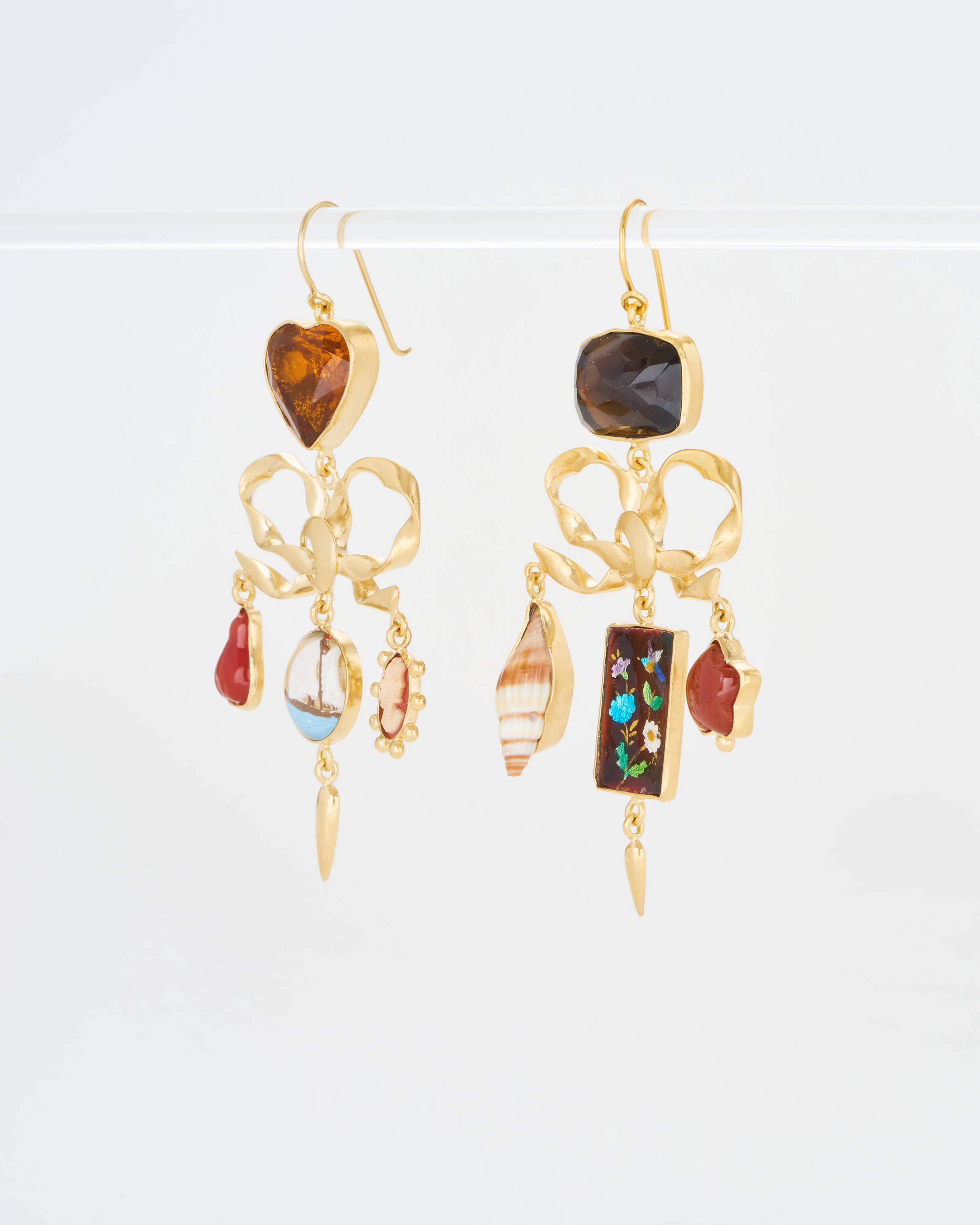 bow charm balance drop earrings - Image 4
