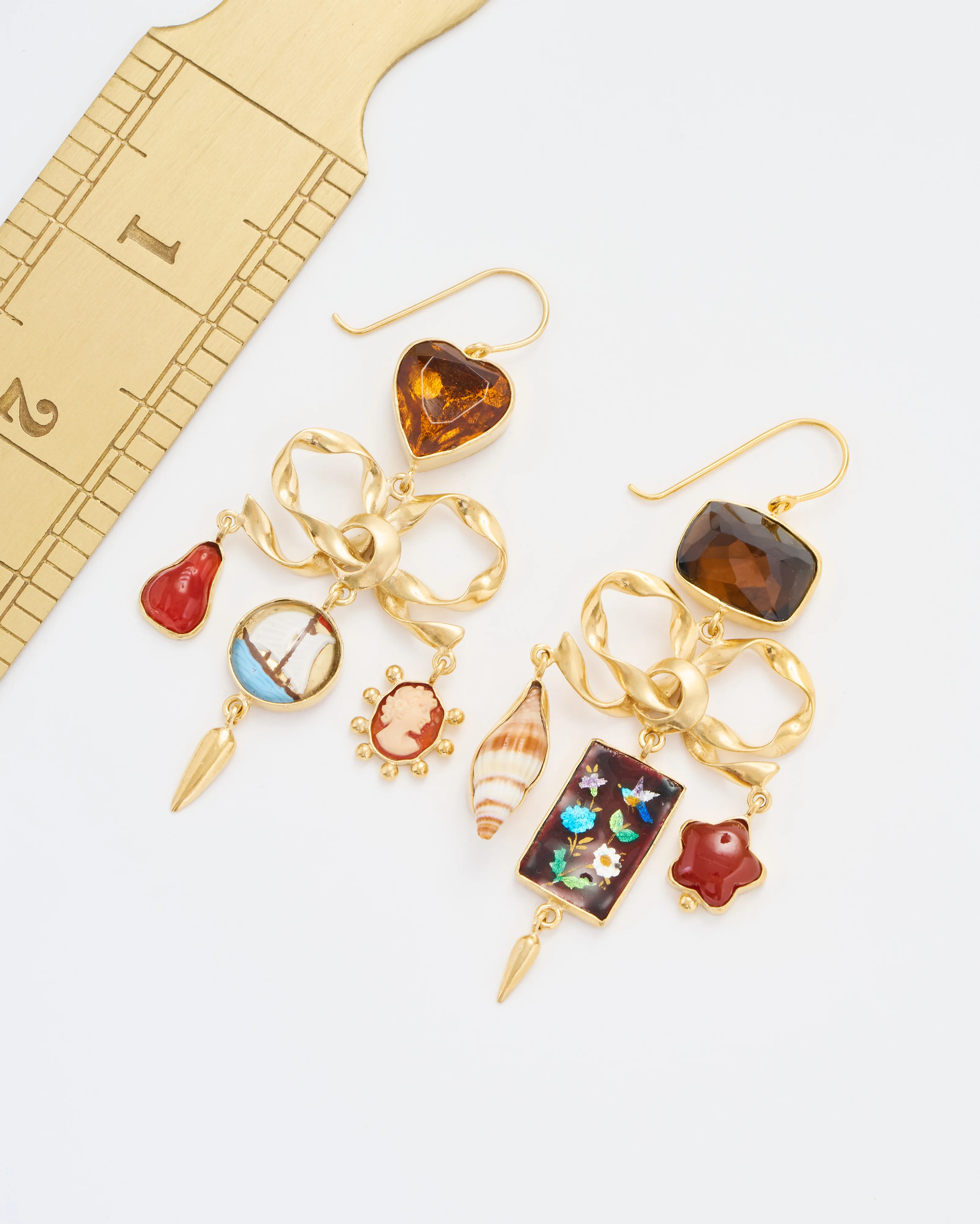 bow charm balance drop earrings - Image 8