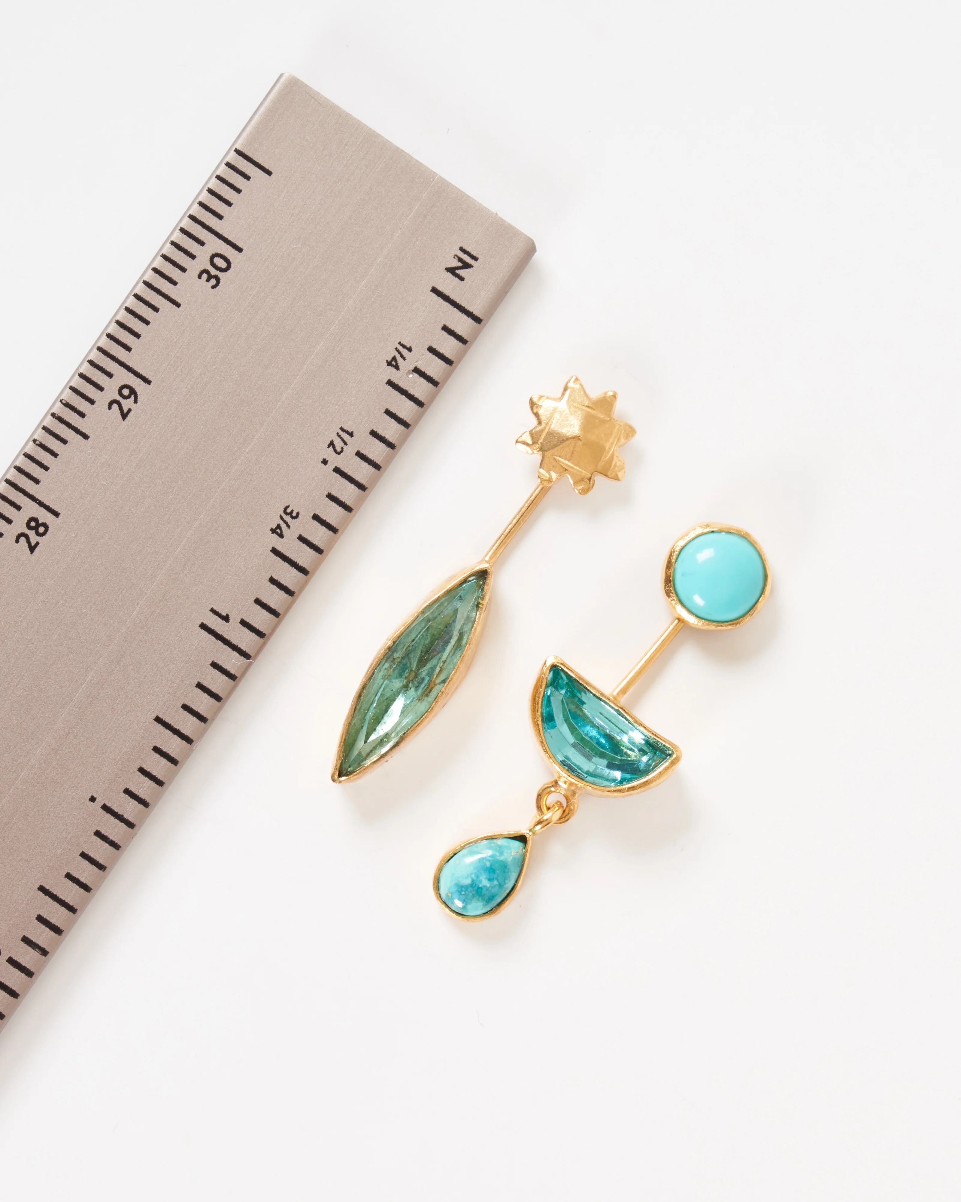 detachable victorian drop earrings - turquoise - Image 5