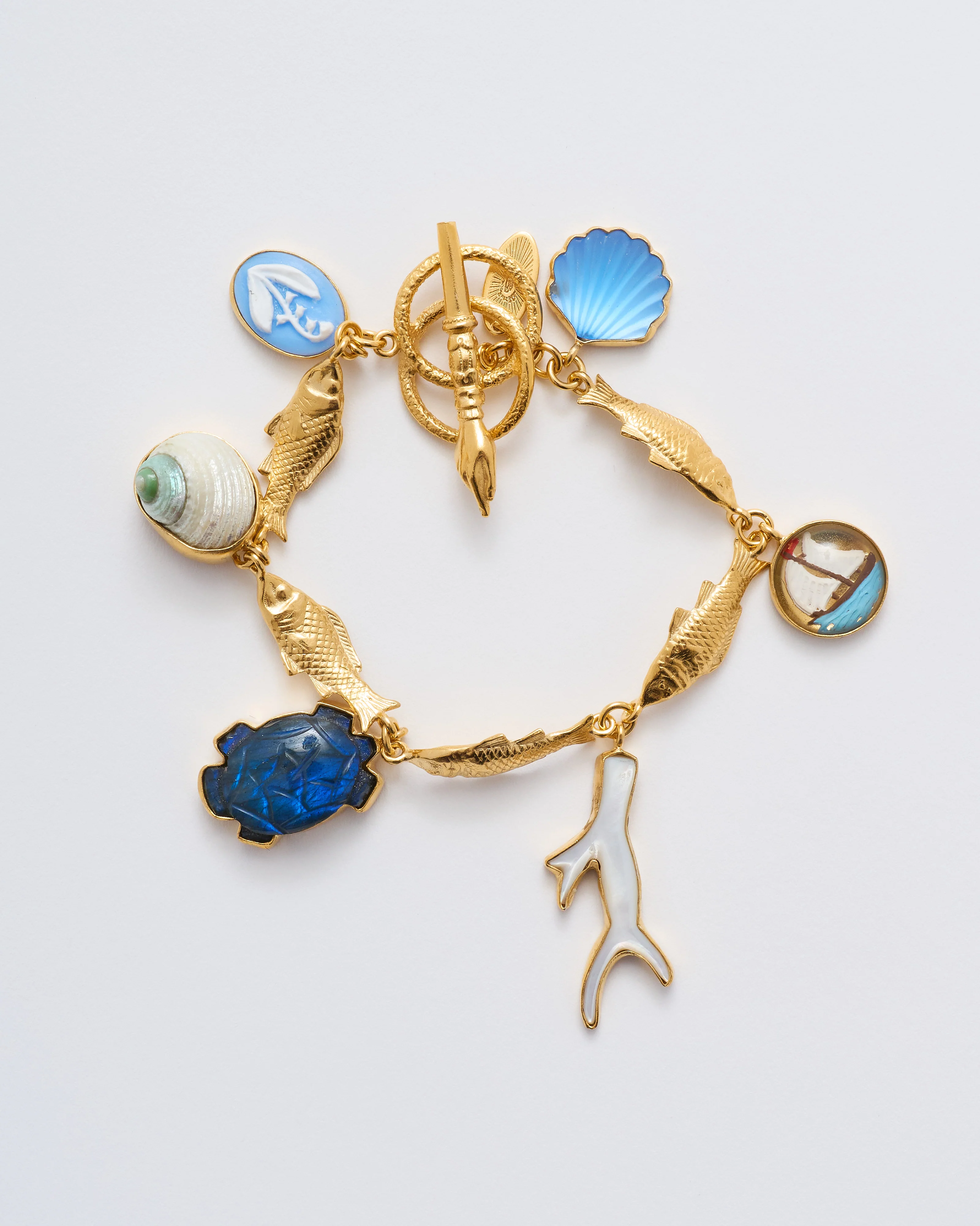 fish multi charm bracelet