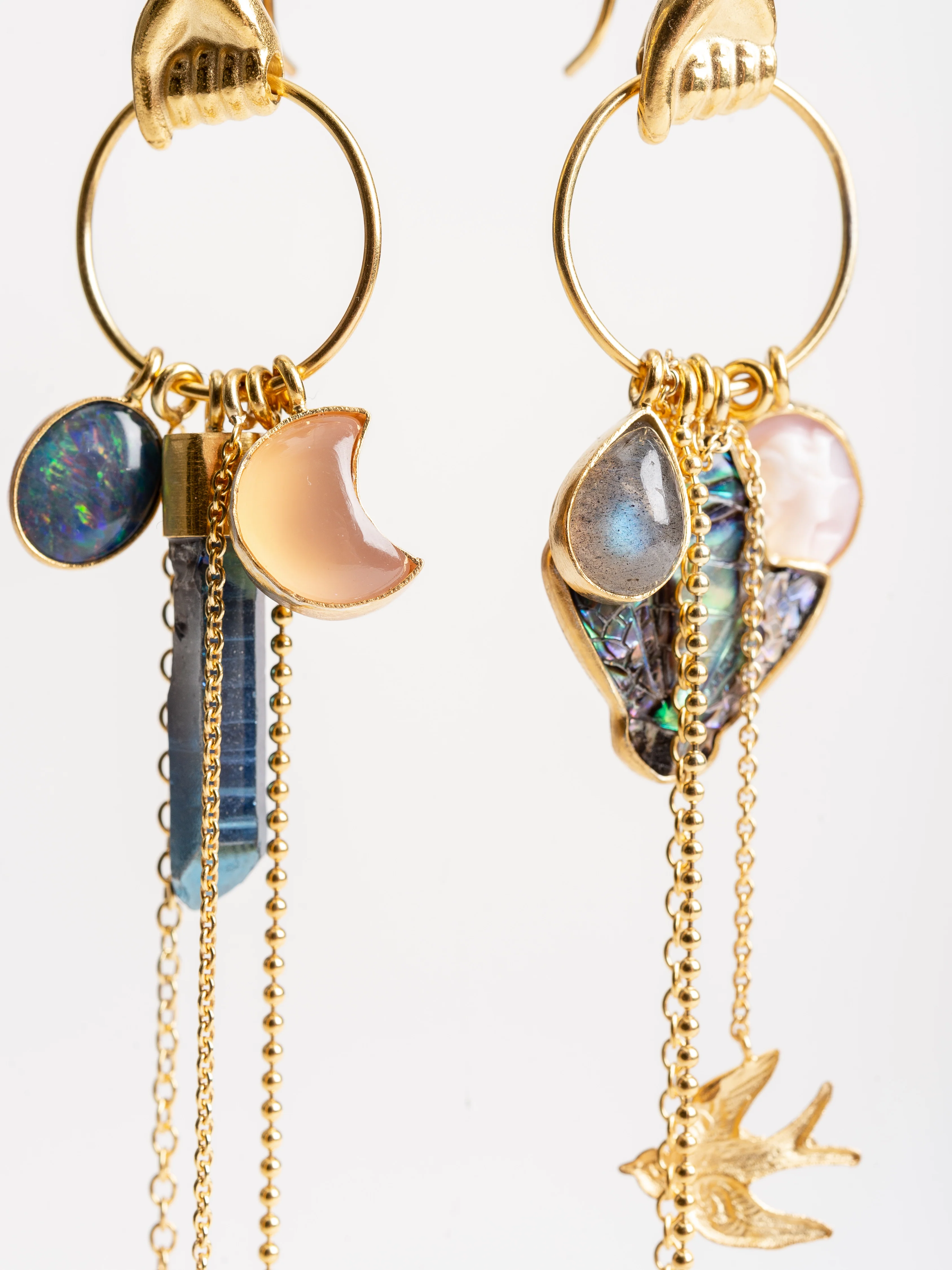 hand multi charm drop earring - Image 2