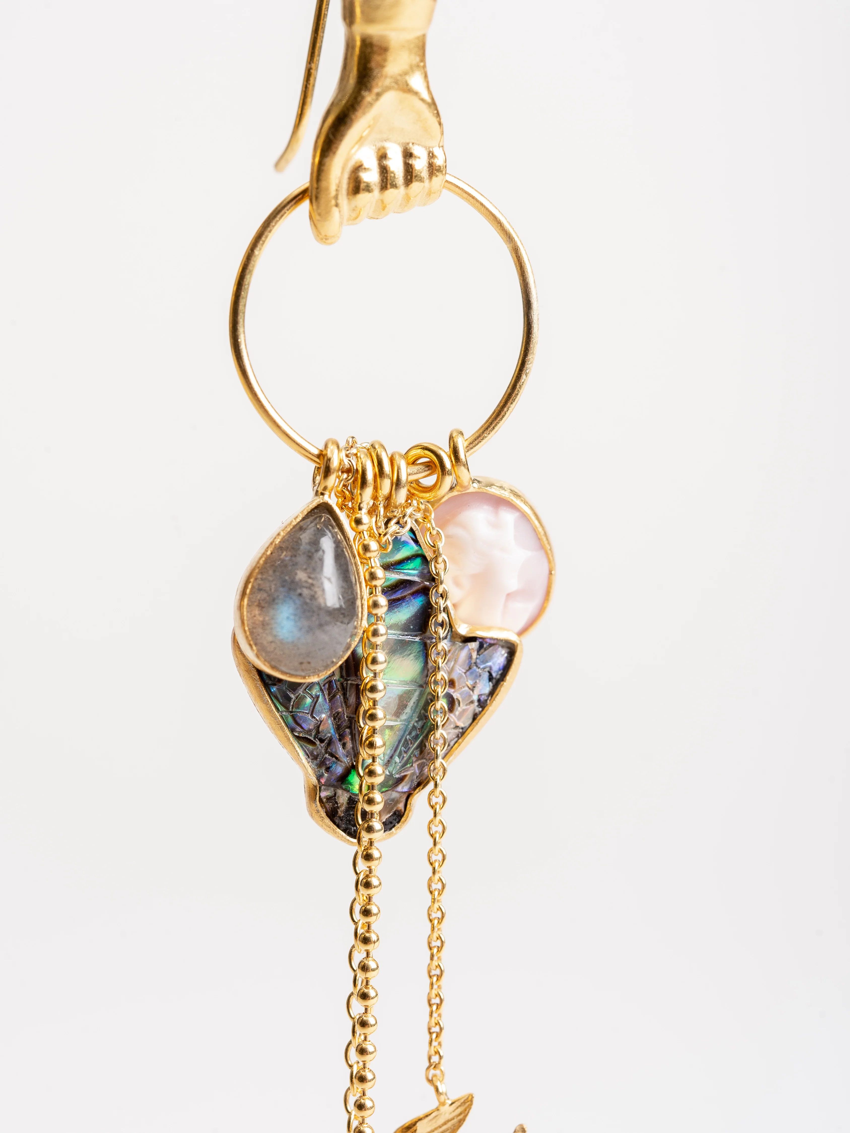 hand multi charm drop earring - Image 5