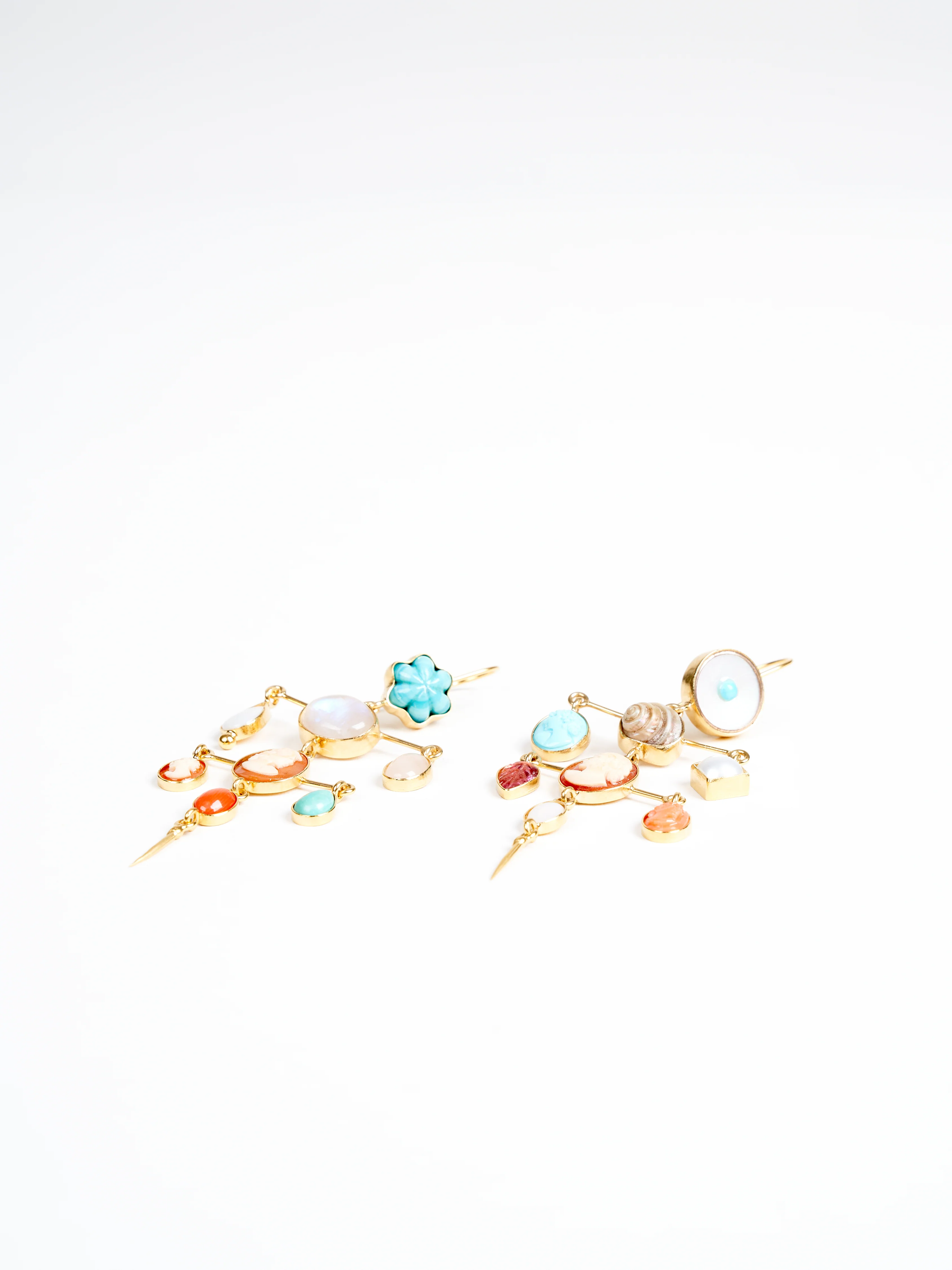 layered victorian drop earring - multi - Image 2