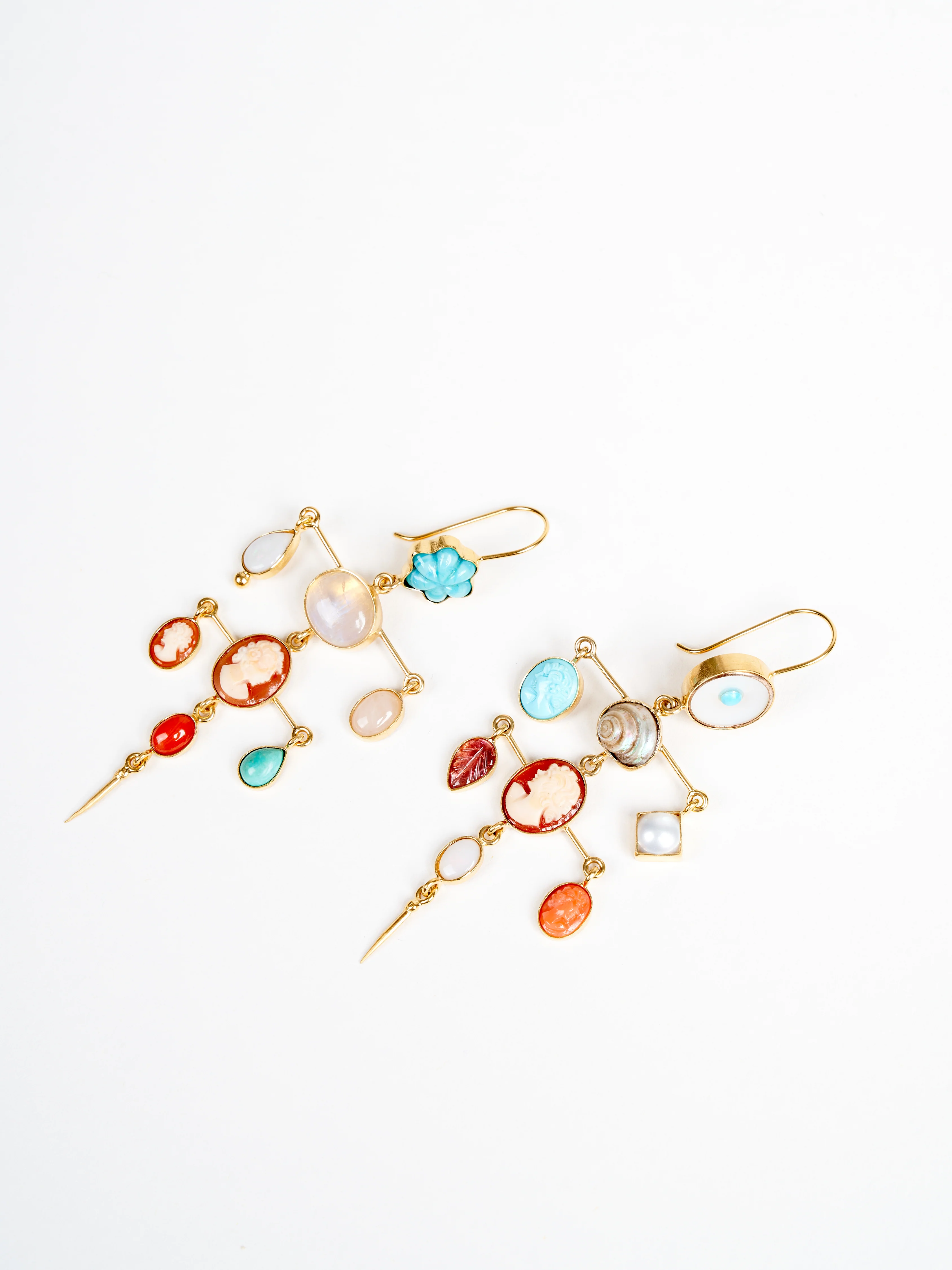 layered victorian drop earring - multi - Image 3