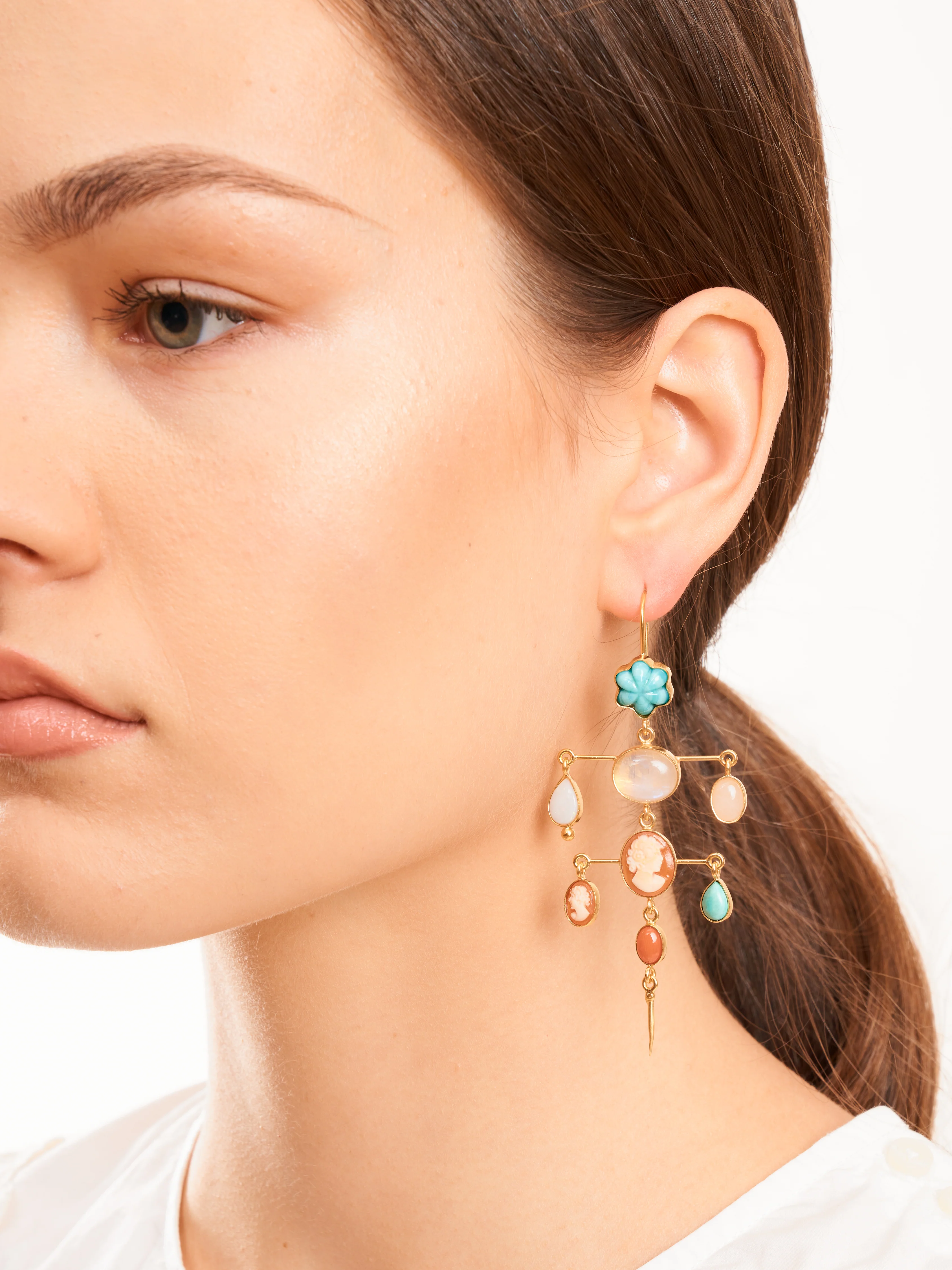 layered victorian drop earring - multi - Image 4