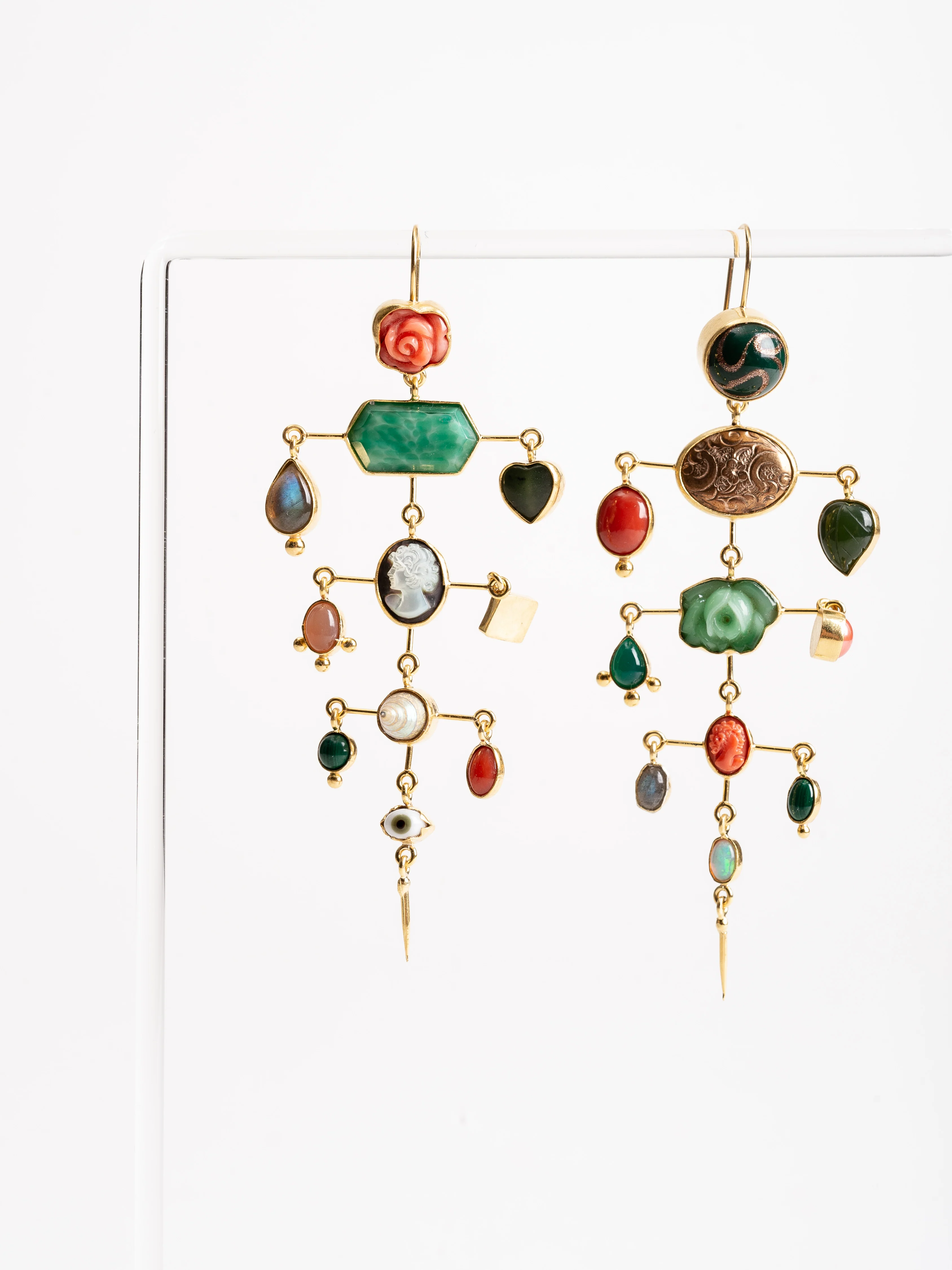 multi layer balance with victorian drop earring