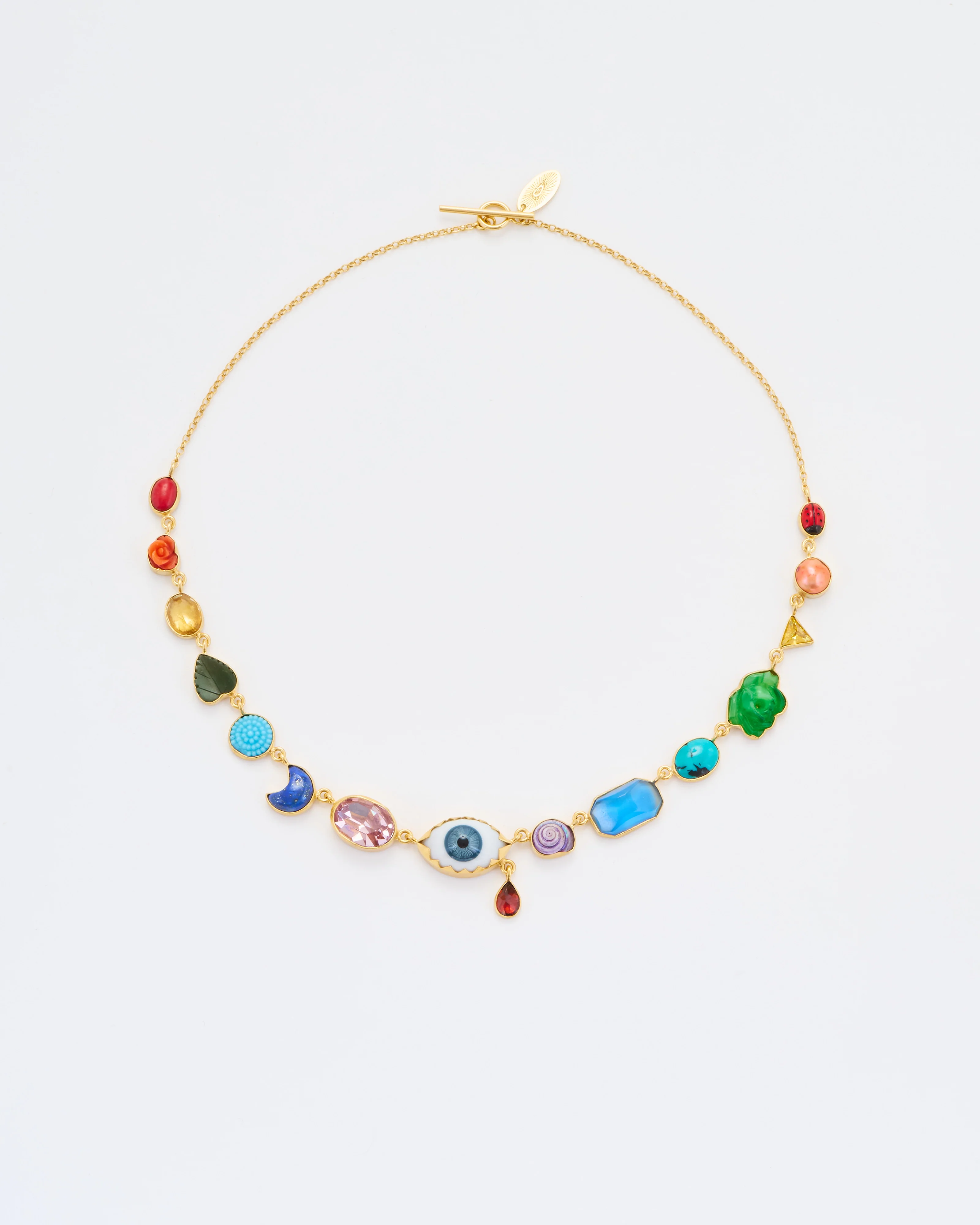 rainbow eye teardrop charm necklace - Image 4