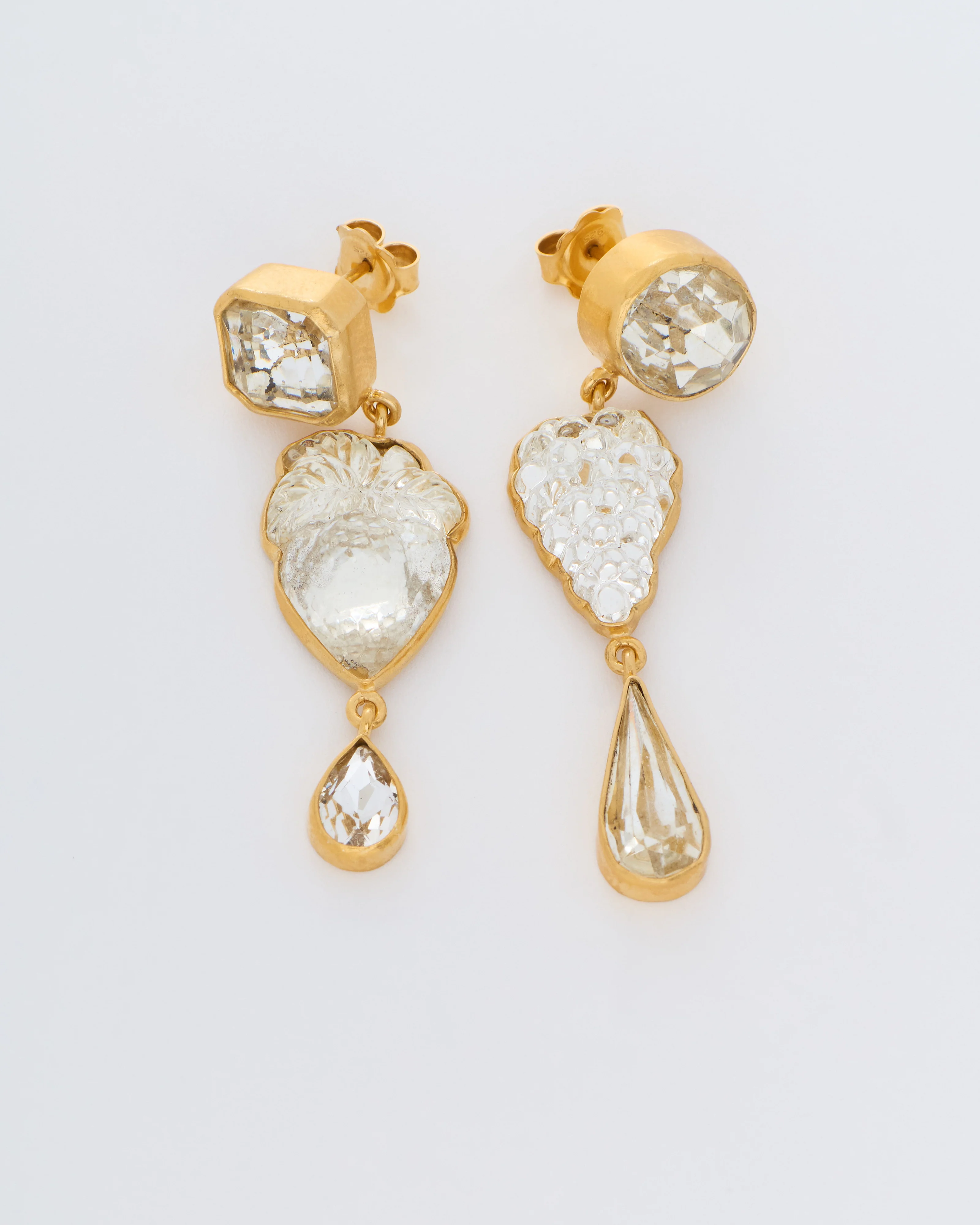 three charm vintage crystal earrings - Image 2