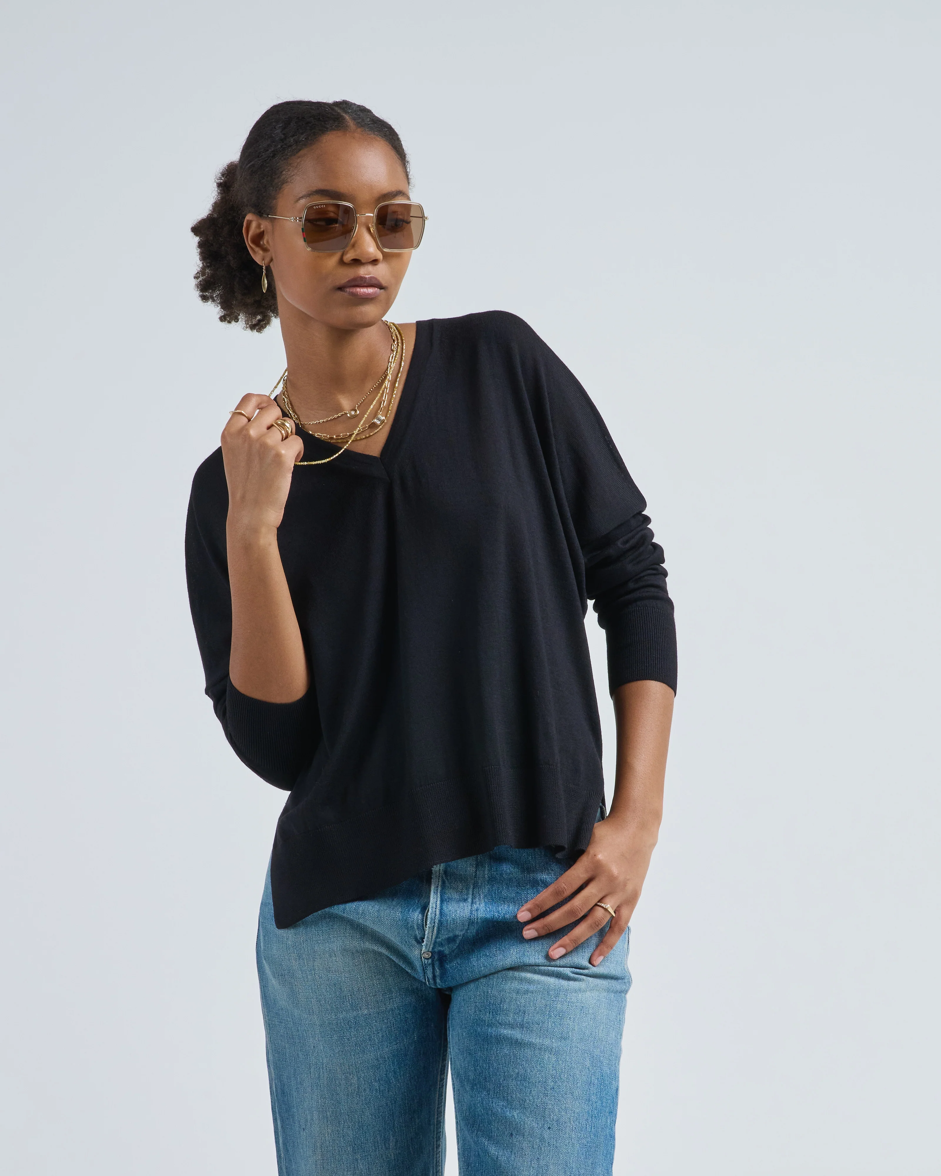 boxy merino v-neck - Image 2
