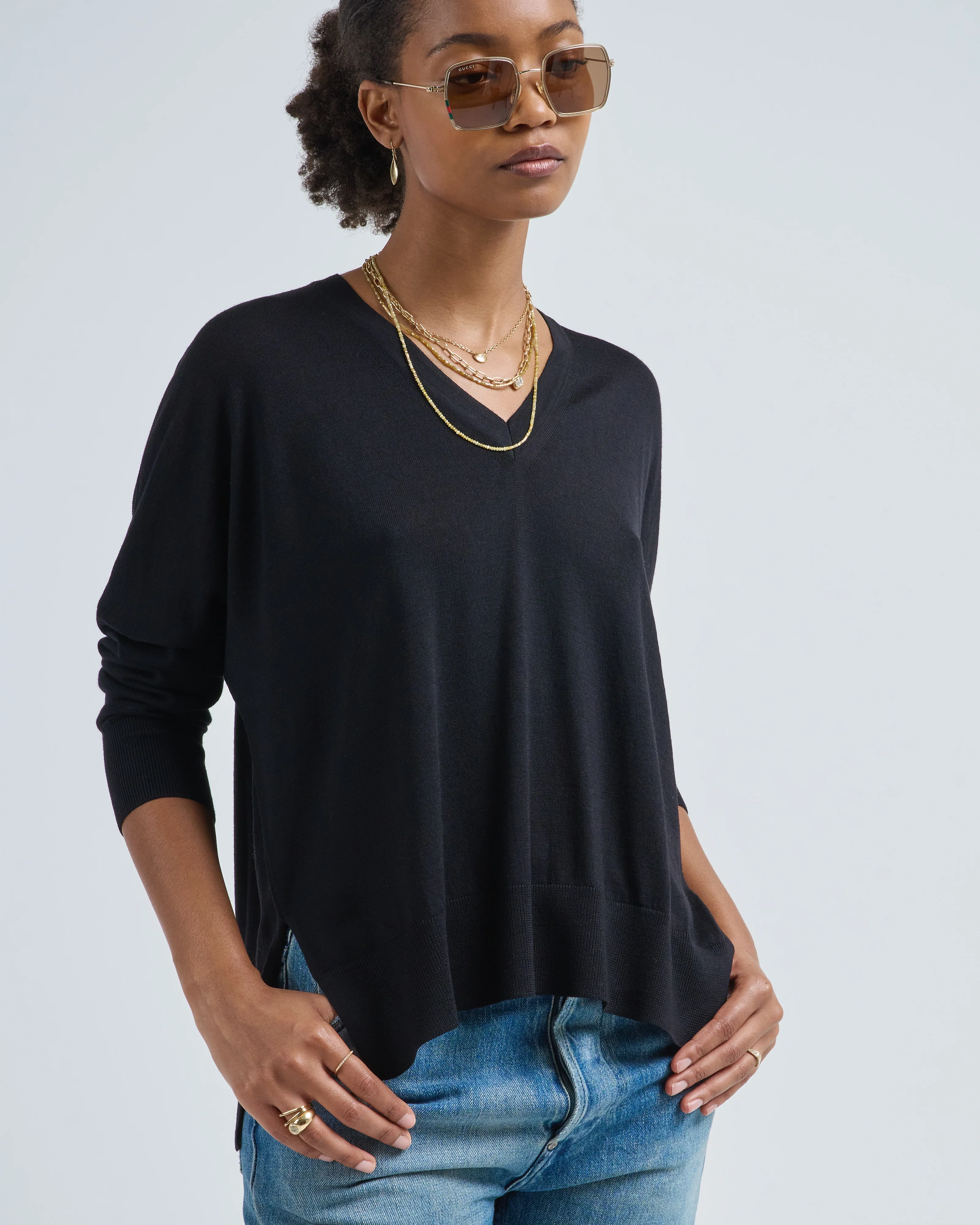boxy merino v-neck - Image 5