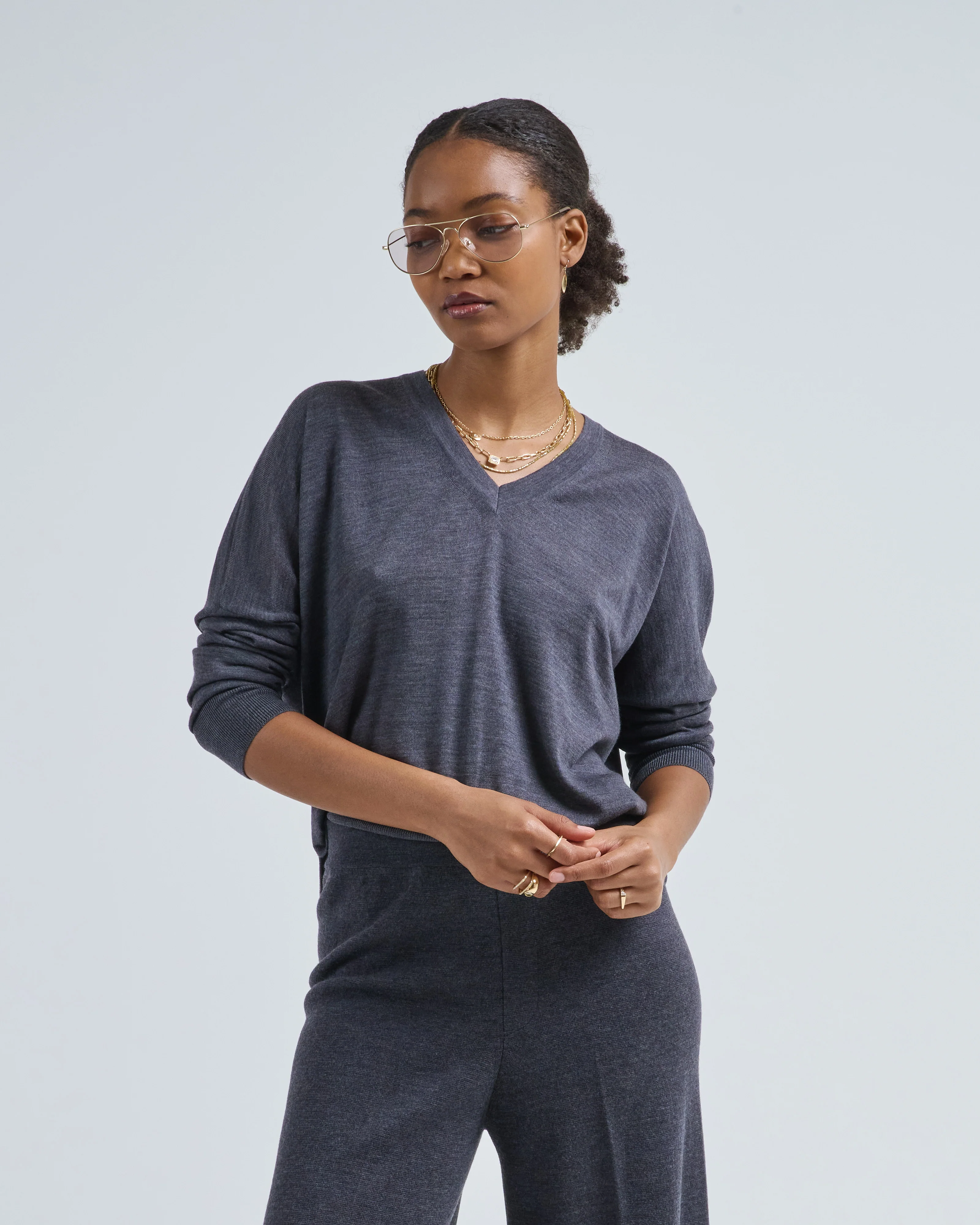 boxy merino v-neck - Image 2