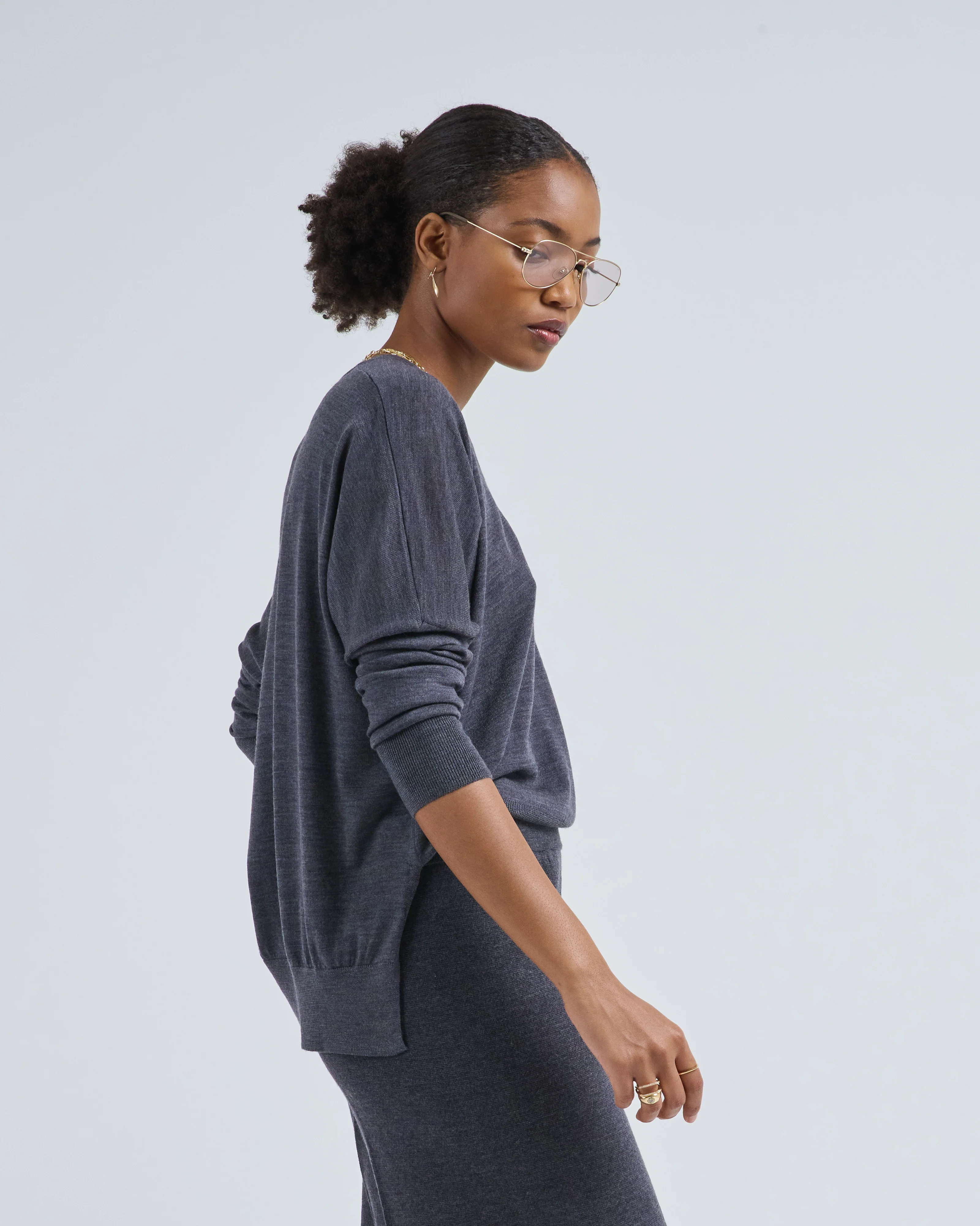 boxy merino v-neck - Image 3