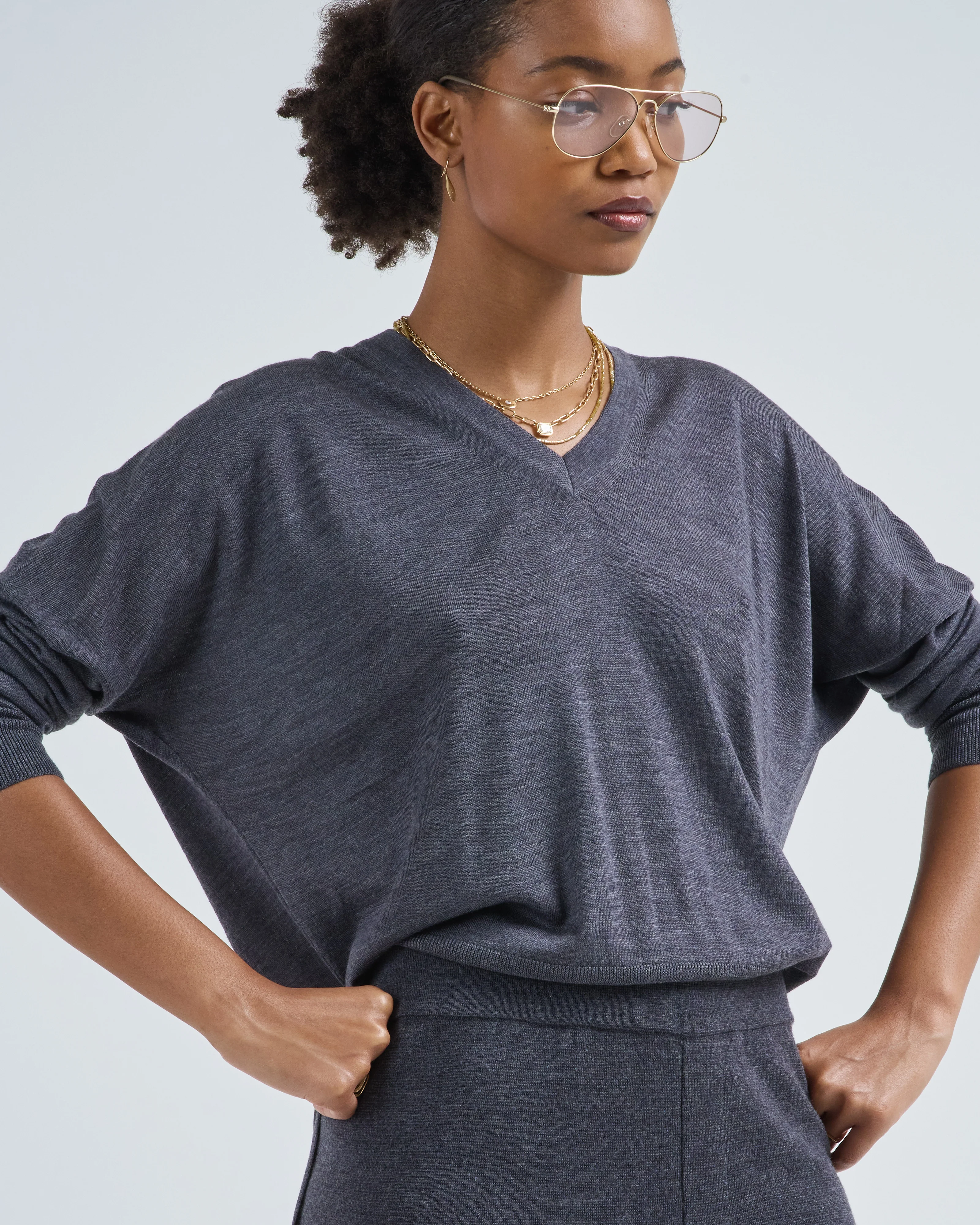 boxy merino v-neck - Image 5