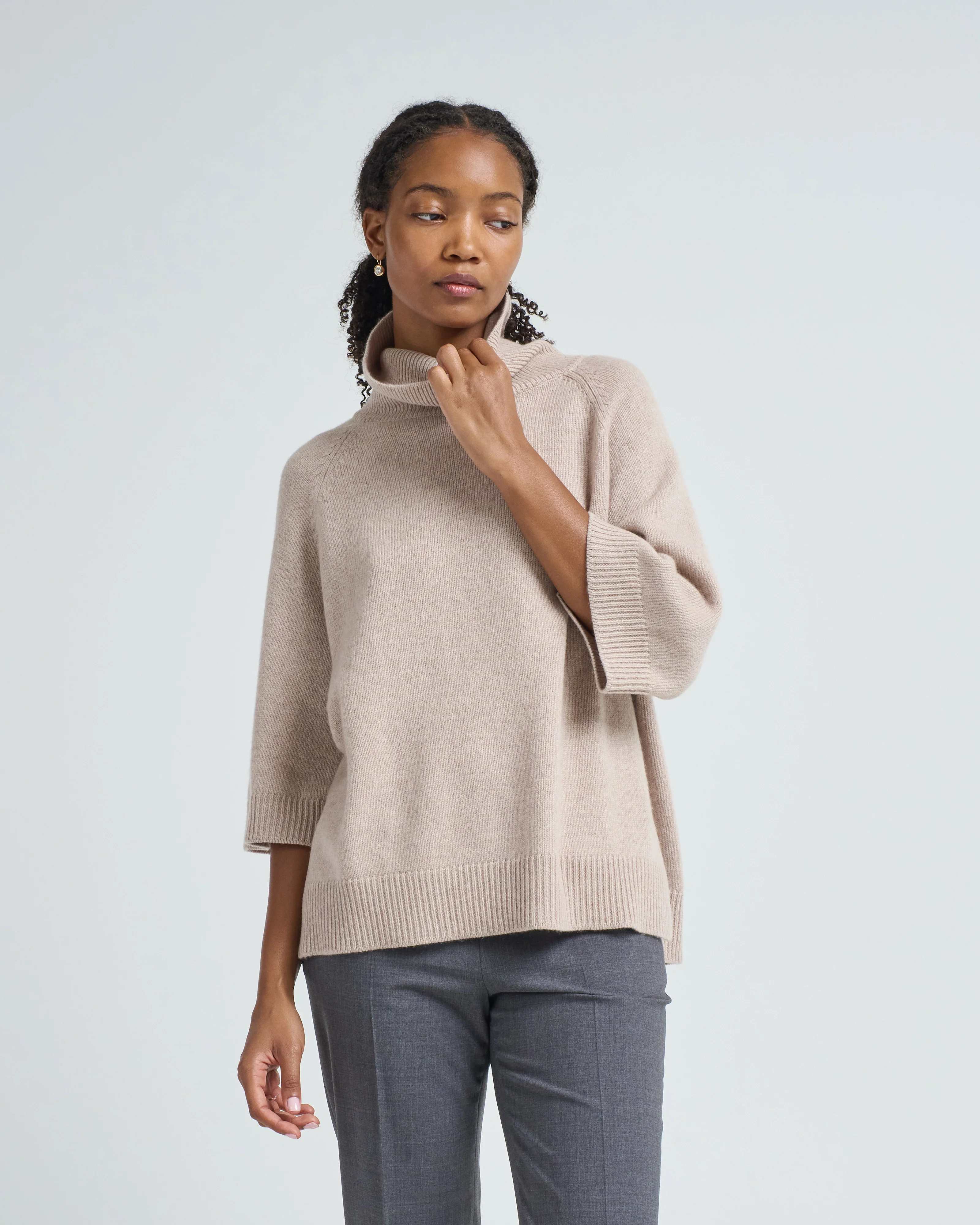 cashmere cape turtleneck - Image 3