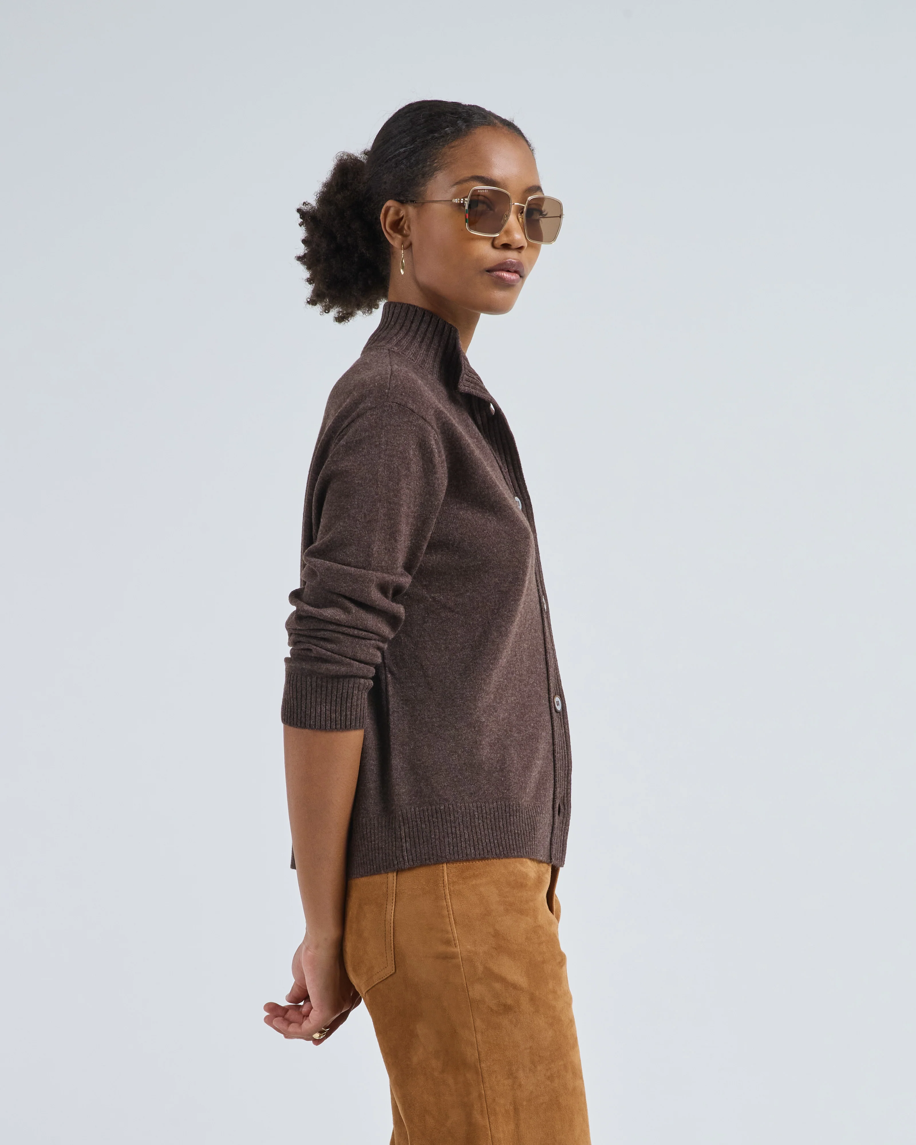 stand collar cardigan - Image 4