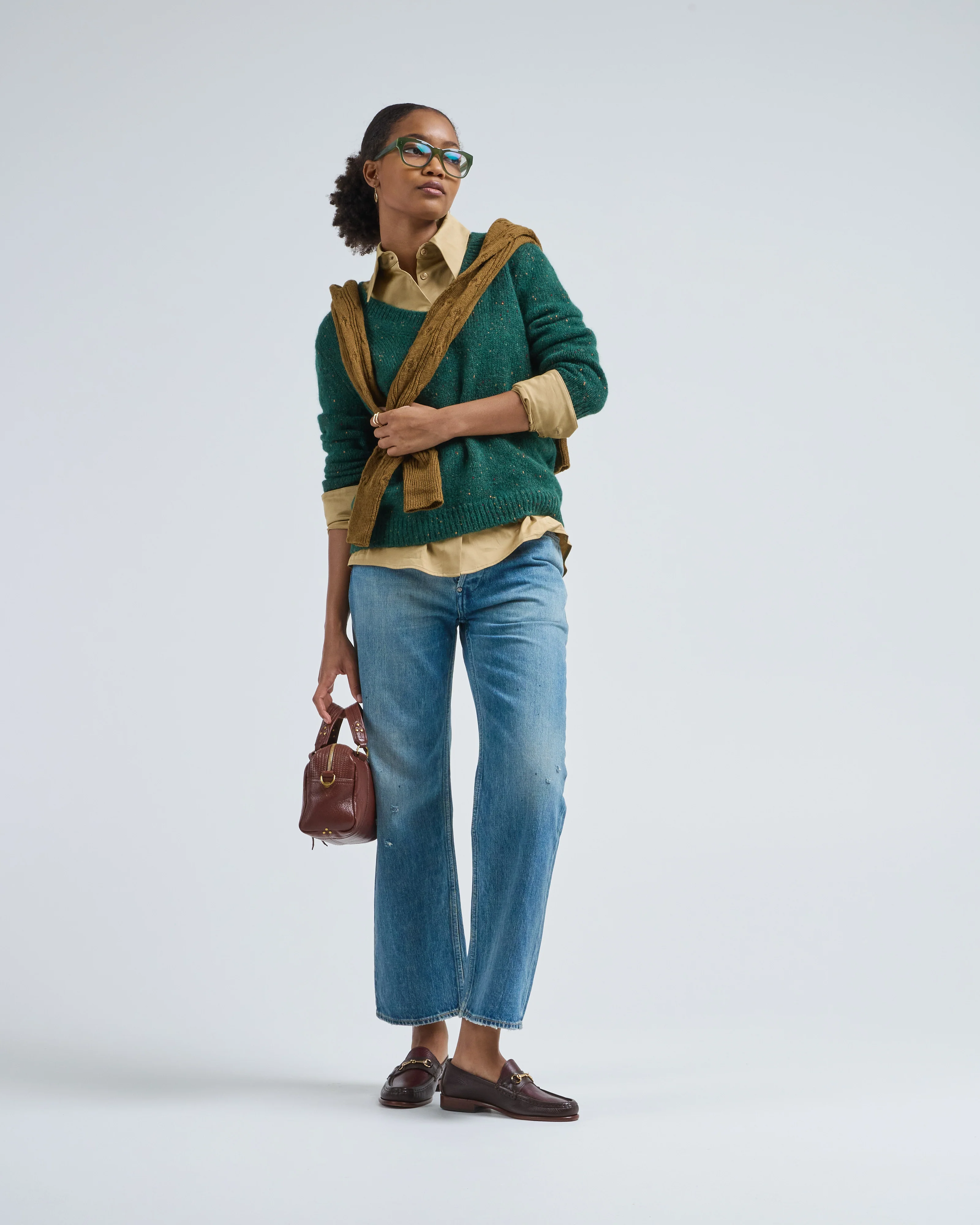 v neck speckled sweater - Image 2