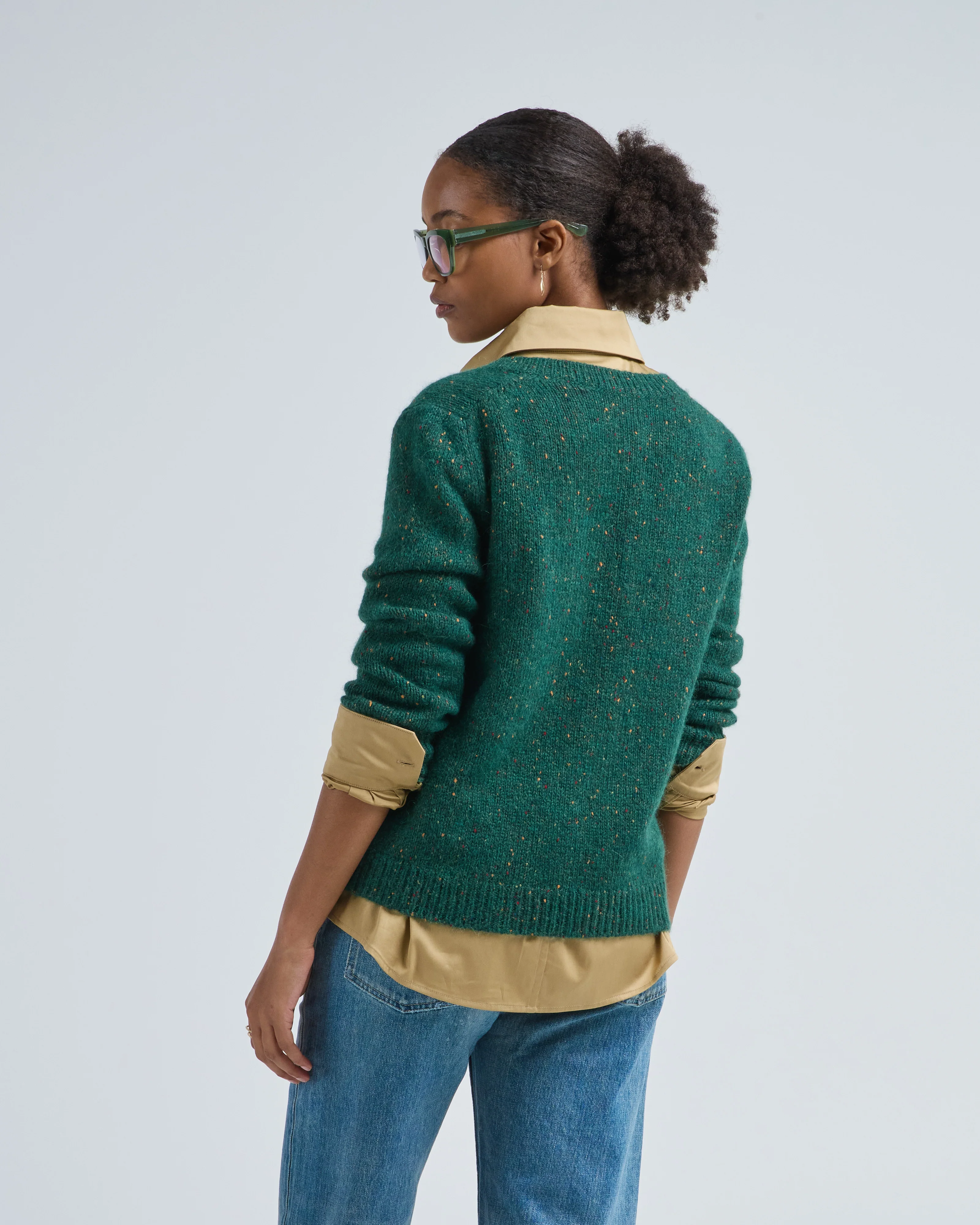v neck speckled sweater - Image 4