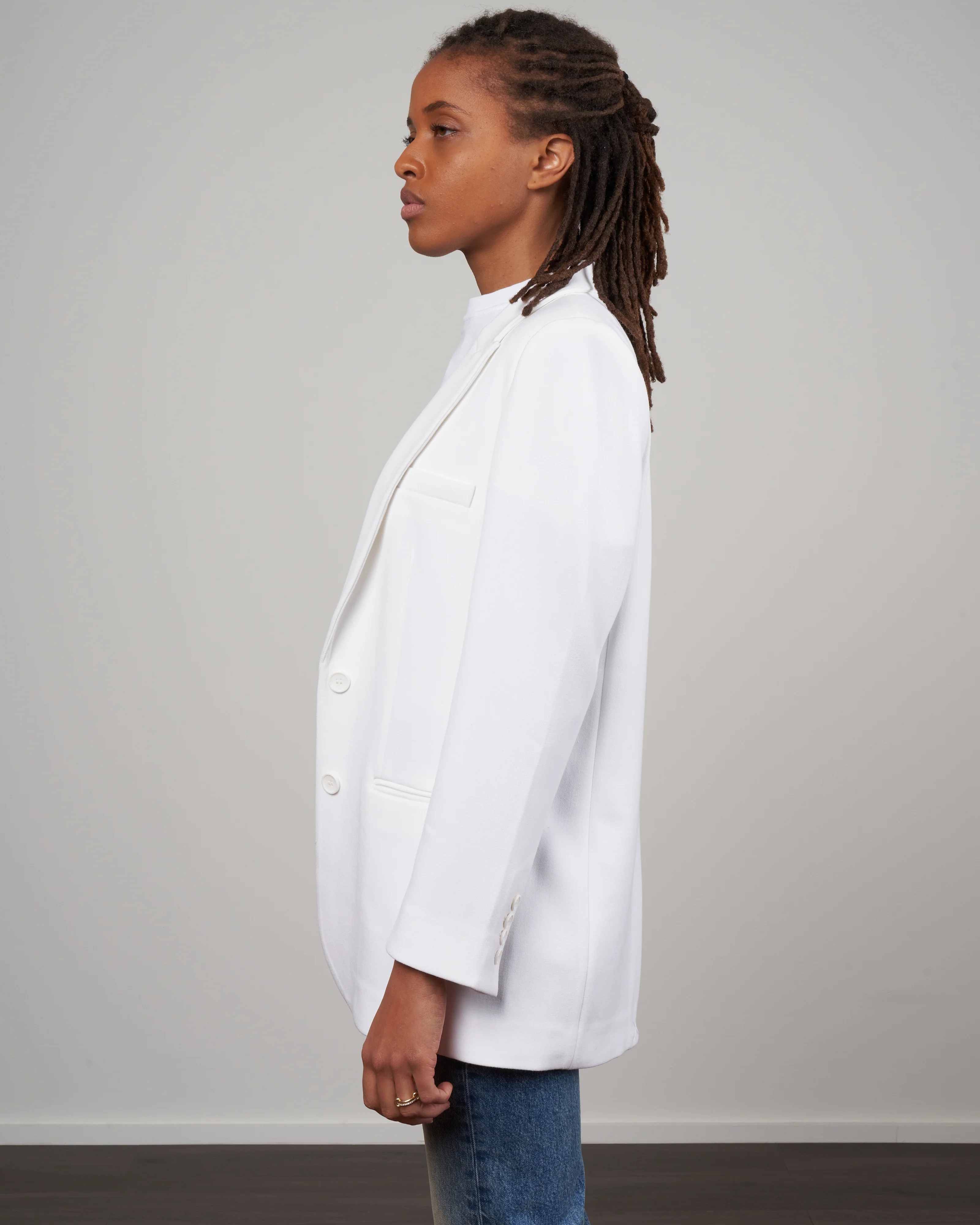 mackie loose blazer - white - Image 3