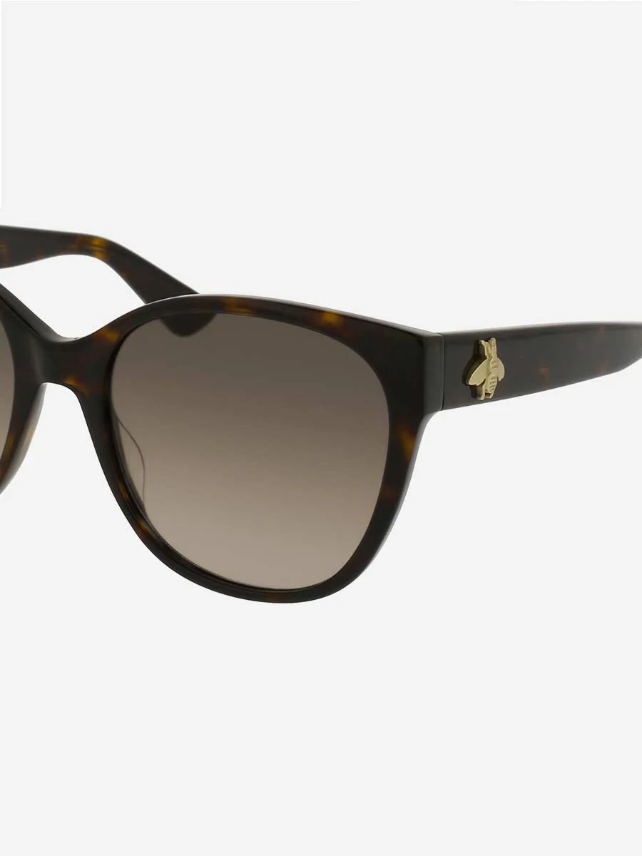 cat eye sunglasses with bee icon - havana - Image 2